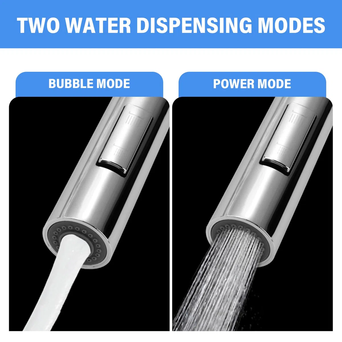 Doccetta per Lavandino Cucina, 2 Modalità, Spruzzatore Estraibile, Soffione Doccia di Ricambio in Plastica per Cucina e Bagno, Doccetta per Lavandino, Rompigetto Cucina