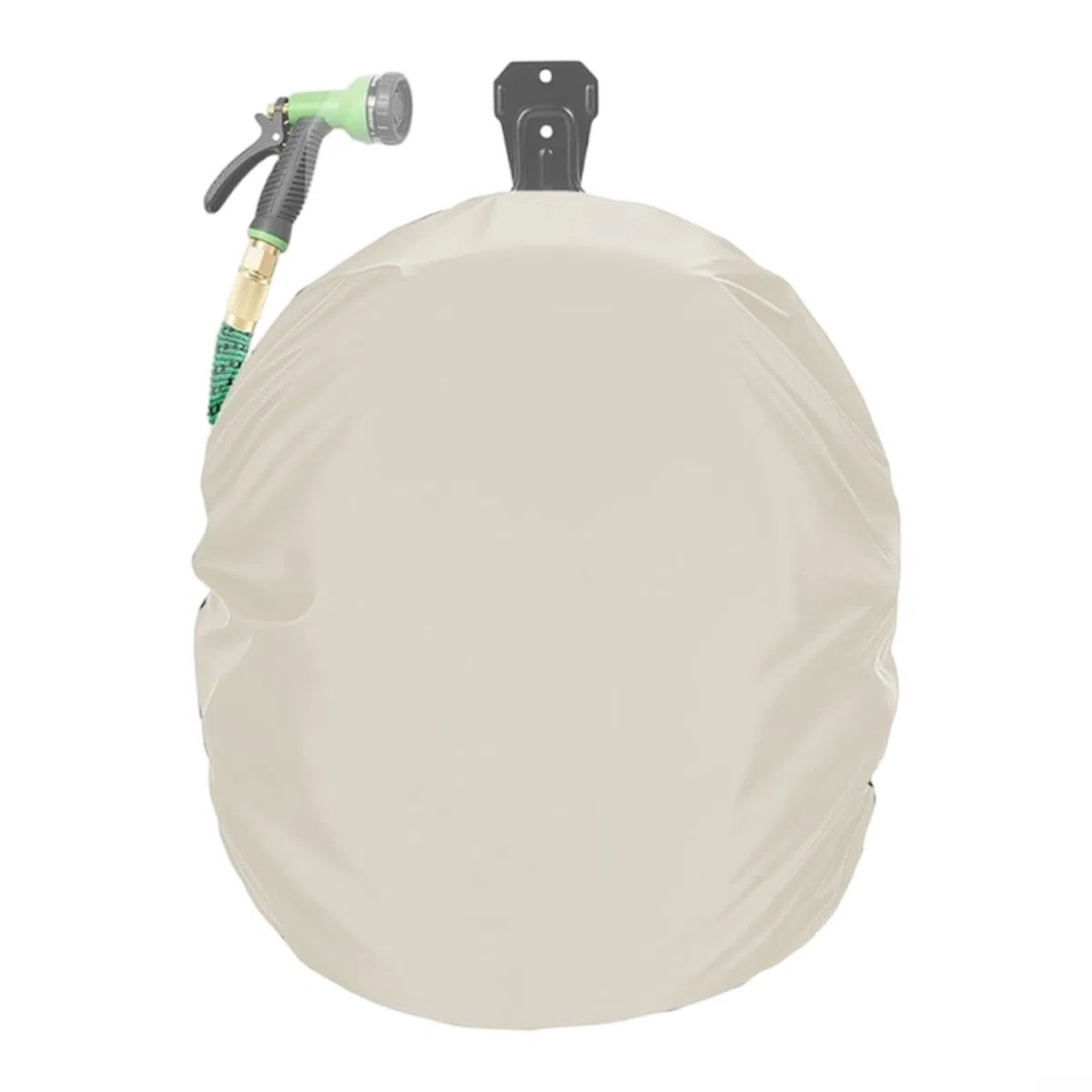 Copertura protettiva per avvolgitubo, in tessuto Oxford 420D, resistente alle intemperie, antipolvere, per giardino, patio, garage, esterno, grigio, 51 x 56 x 21 cm (bianco sporco)