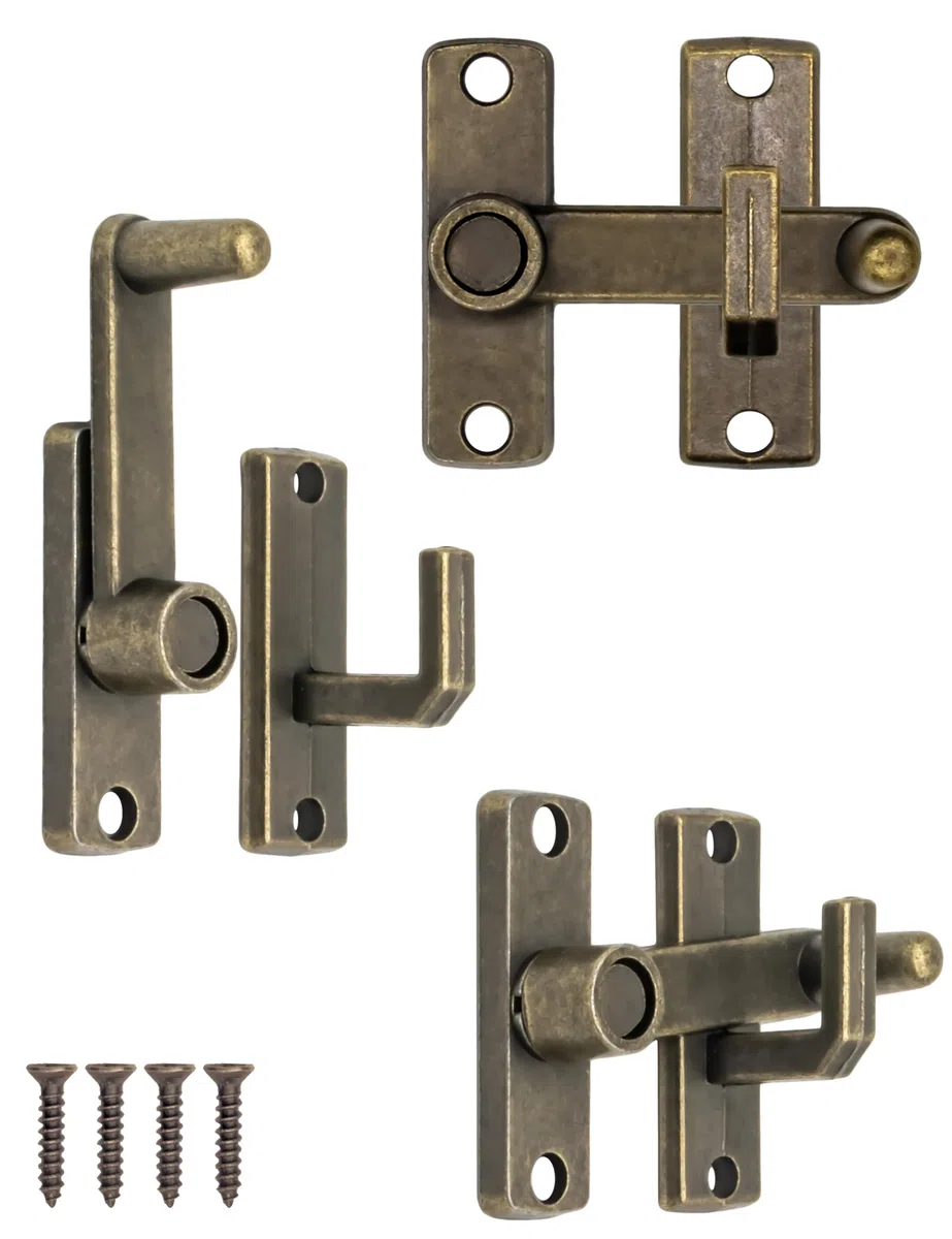 Fuxxer 3 chiusure antiche in metallo bronzo per cassapanche, armadietti, scatole 55 × 48 mm
