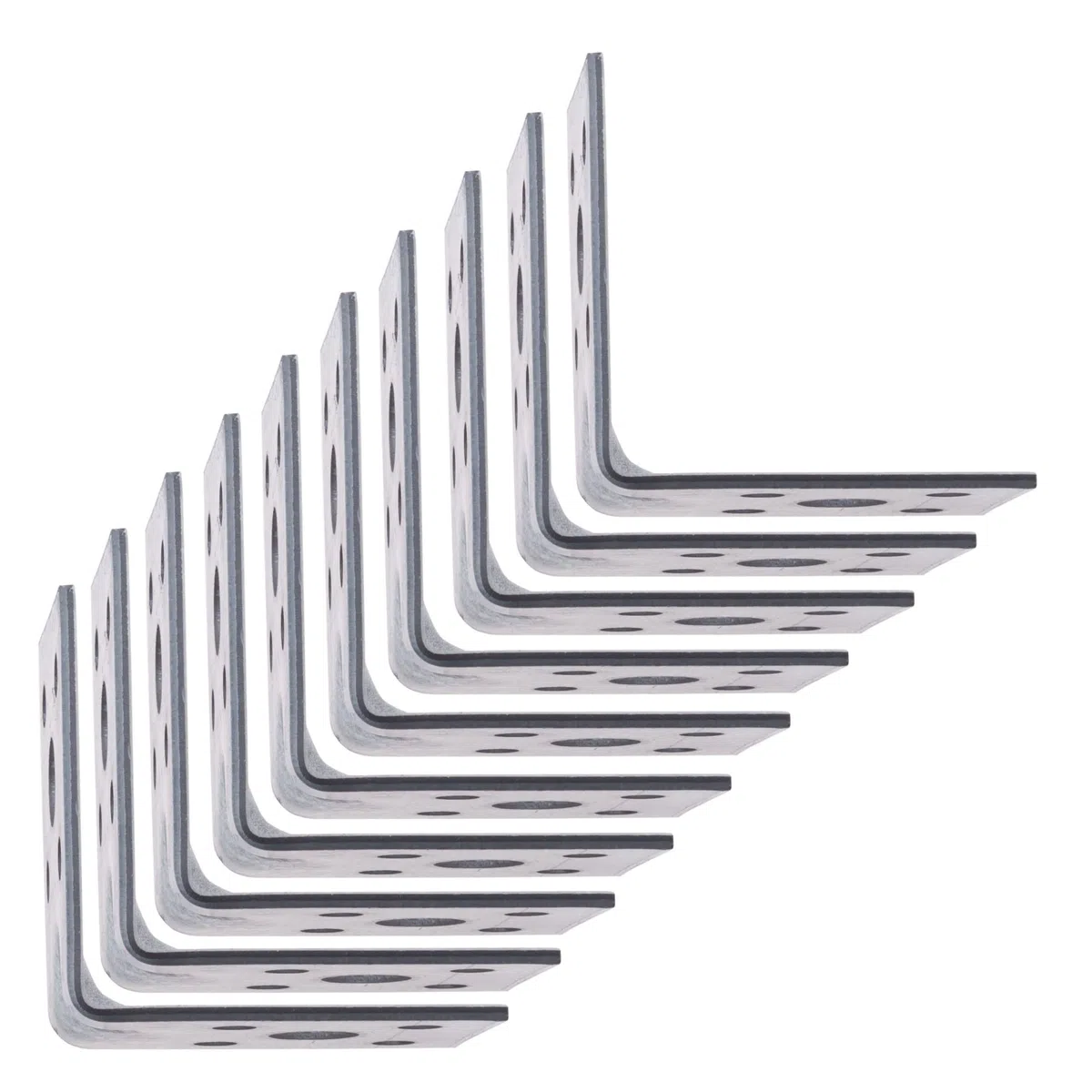 Squadretta di Giunzione 50mm con Сostola Rinforzata Angolo Staffe 90 50x50x35x2mm Zincato per Armadi di Legno Mobili Brace Shelf Supporter (Quantità da 10 pezzi)