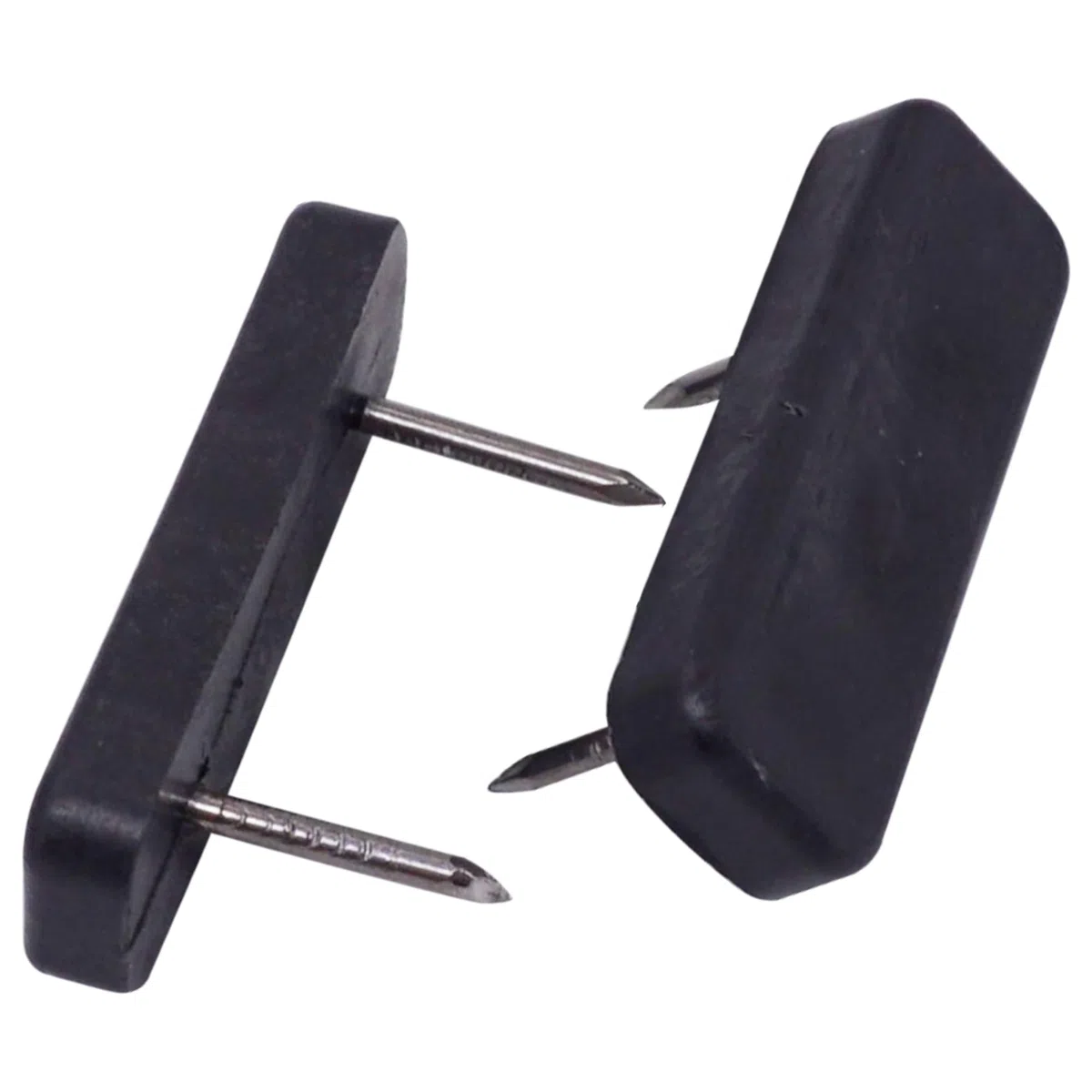 SKIR'CO 16 pezzi, Gambe per mobili nere in plastica 45 x 15 mm, Feltrini per mobili rettangolari con chiodi in acciaio, Piedini per mobili piccoli