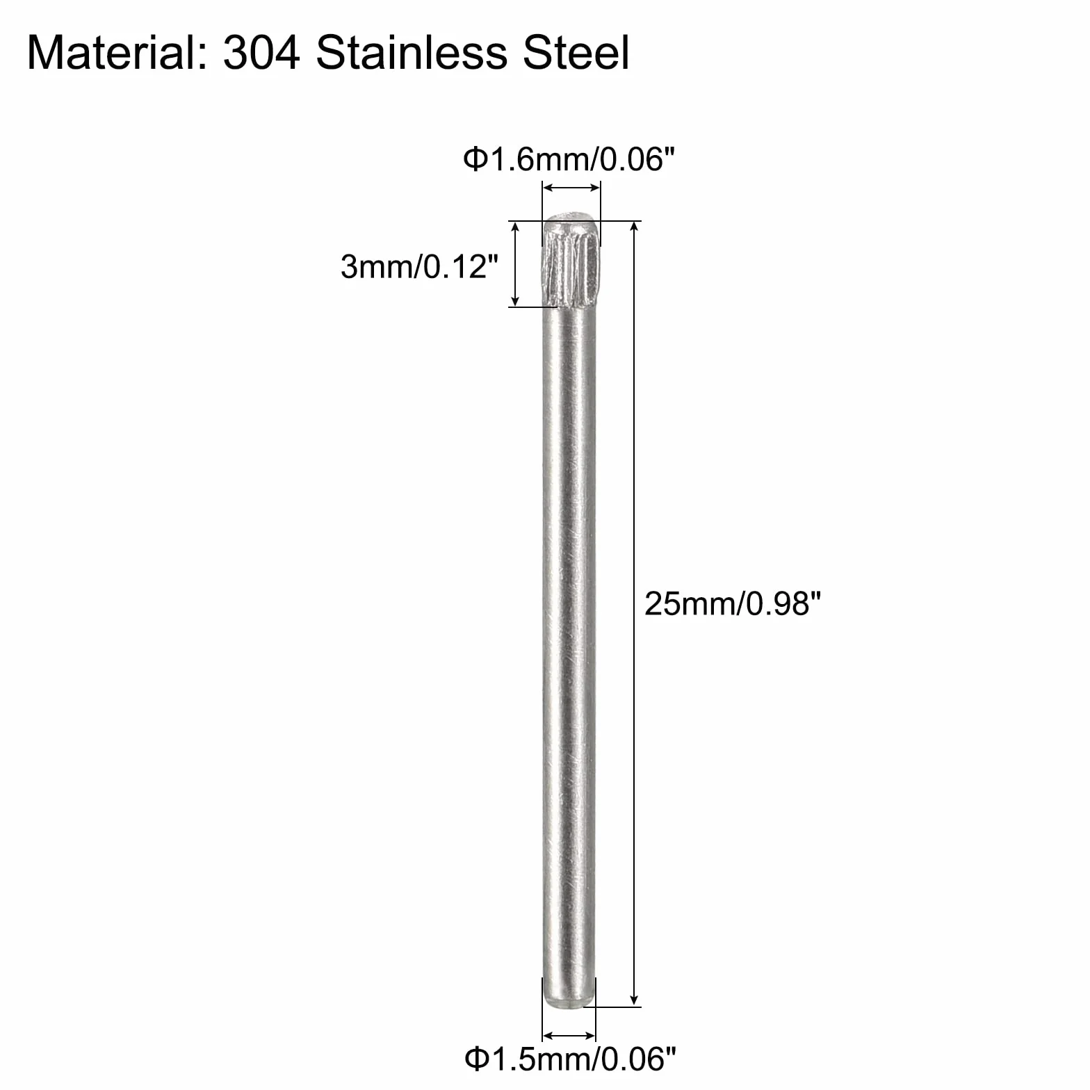 QUARKZMAN 1,6x25mm 304 Spine in Acciaio Inossidabile, 60pz Spina a Testa Scanalata con Estremità Piana, Spina Cilindrica Posizionamento Supporto Letto Scaffale Elementi Fissaggio Ripiani