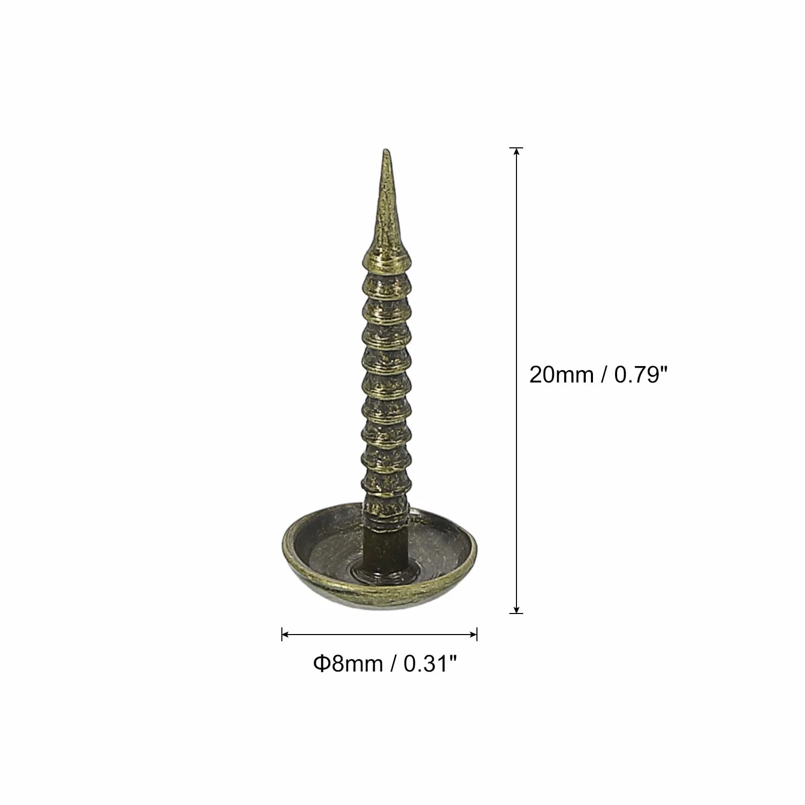 QUARKZMAN 50Pz Chiodi per Tappezzeria, 8x20mm Chiodi per Tappezzeria Chiodi per Mobili Testa Rotonda Chiodi Decorativi per Divani Letti Progetto Fai da Te, Bronzo