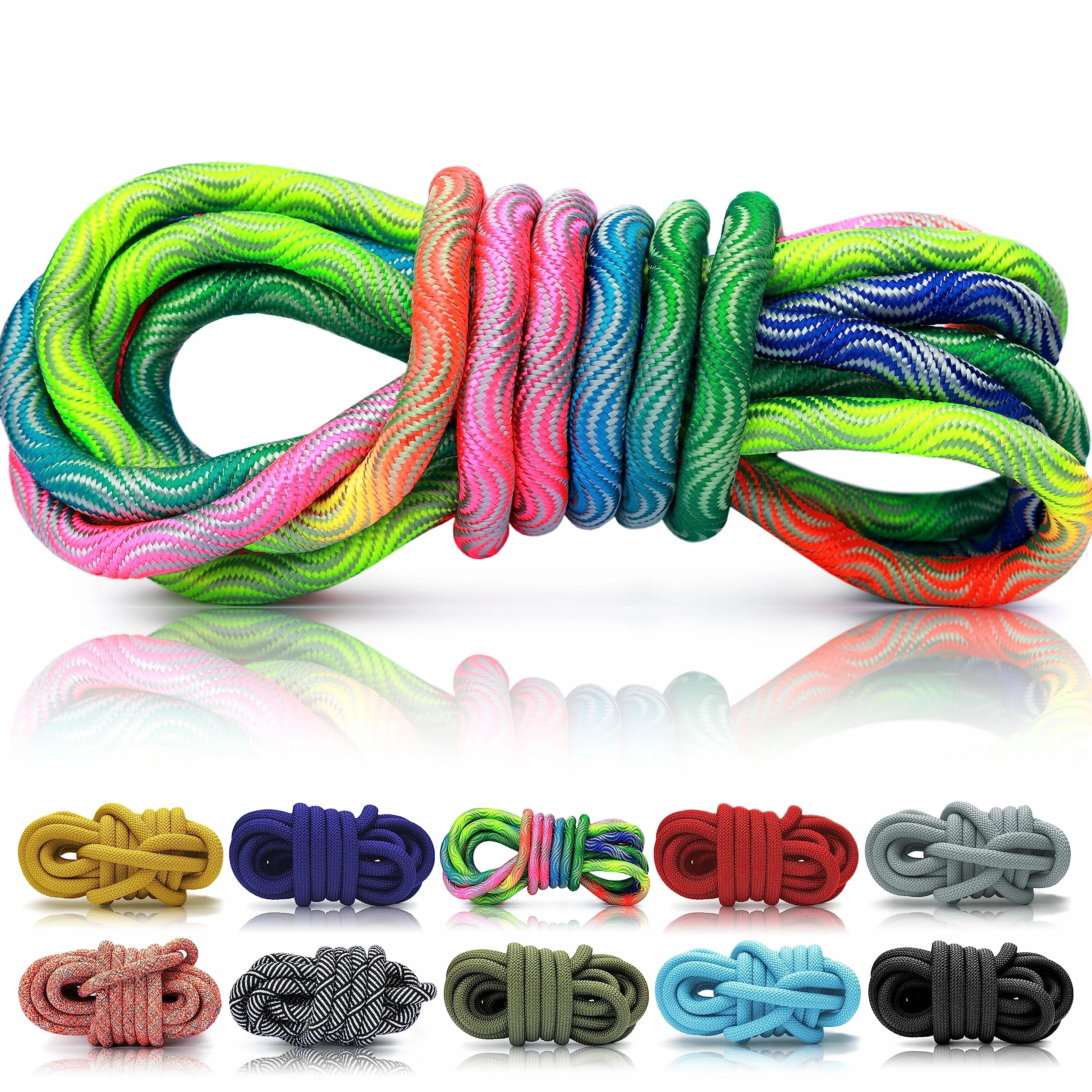 Corda PPM 5 m 10 mm polipropilene multifilamento intrecciato wave rainbow per guinzagli collari accessori animali
