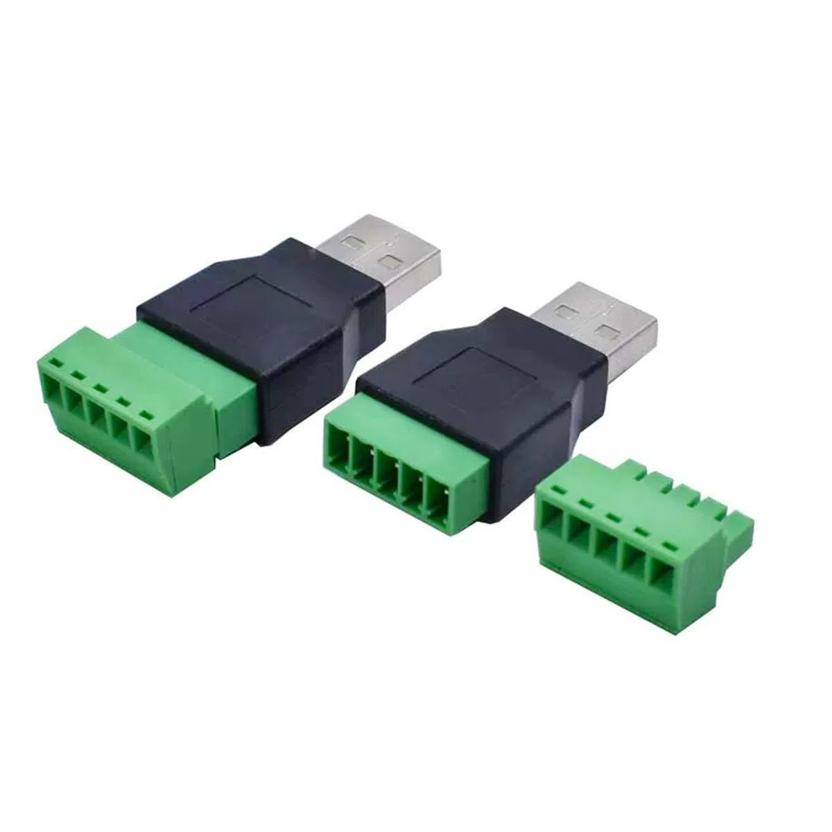 Greluma 2 Pezzi USB 2.0 A Connettore Morsetto a Vite con Un Cacciavite, USB 2.0 A Spina Maschio a 5 Pin Femmina Bullone Vite Scudo Terminale Spina Adattatore Connettore Convertitore 300V 8A