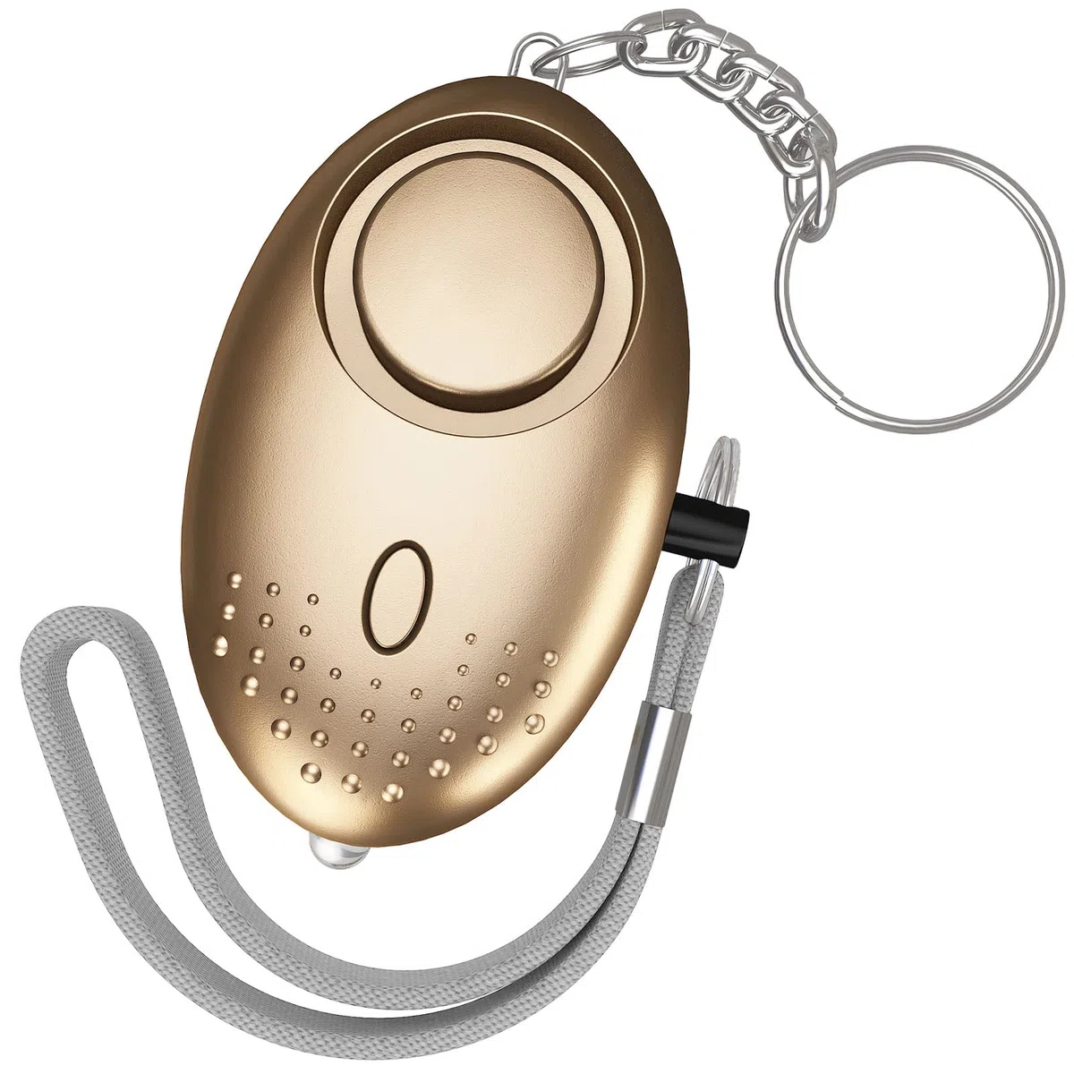 Allarme Personale di Sicurezza di Emergenza - 150dB Sirena Portachiavi Autodifesa di Dispositivo con Torcia LED per Bambini, Donne, Anziani - Molto Forte Suono (Oro)