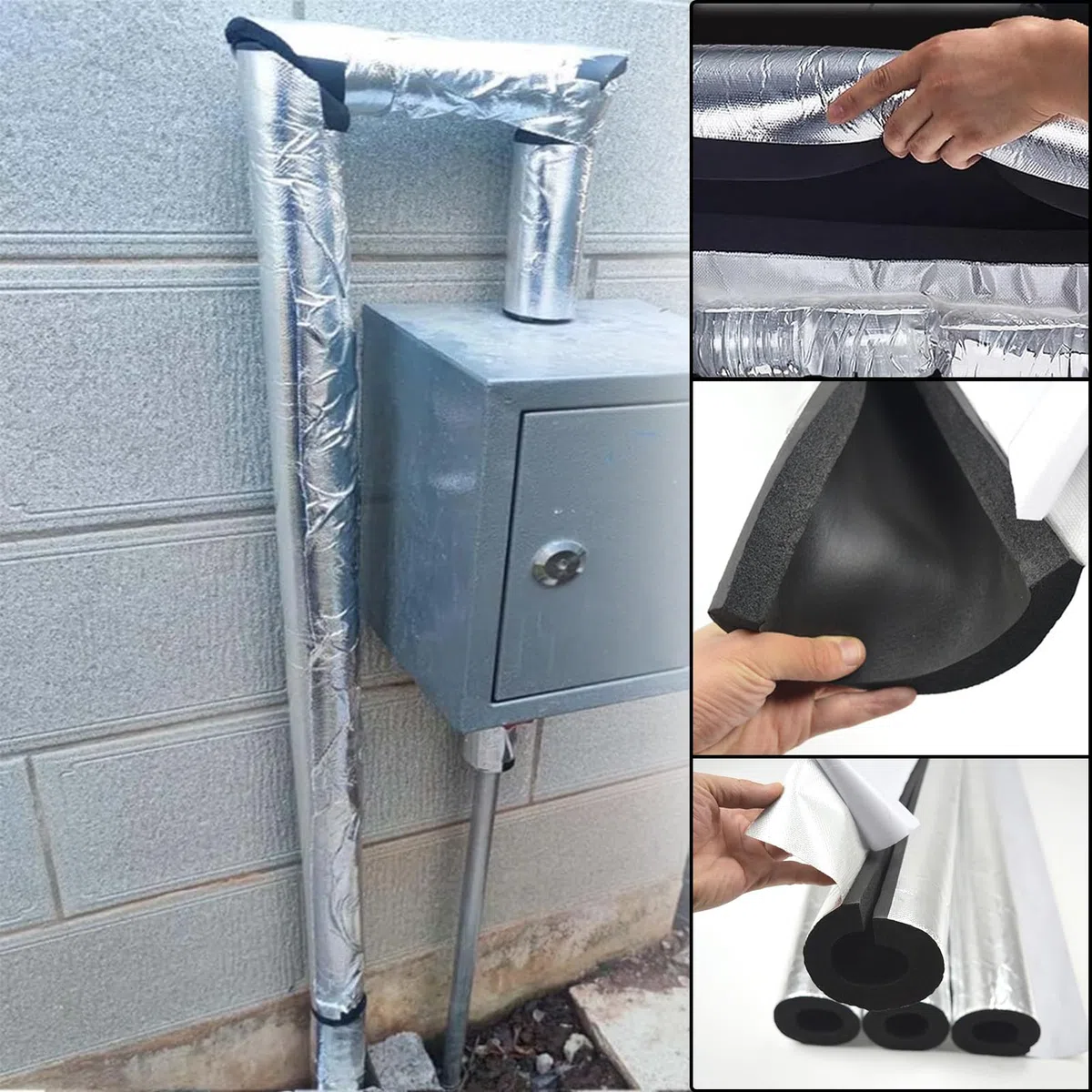 Isolante per Tubature in Resistente All'umidità Tubo Isolante in Schiuma Tubi in Schiuma Tubo Isolante Antigelo per Esterni Isolante Tubi Condizionatore (ID) 16mm x (T) 10mm x (L) 0.9m