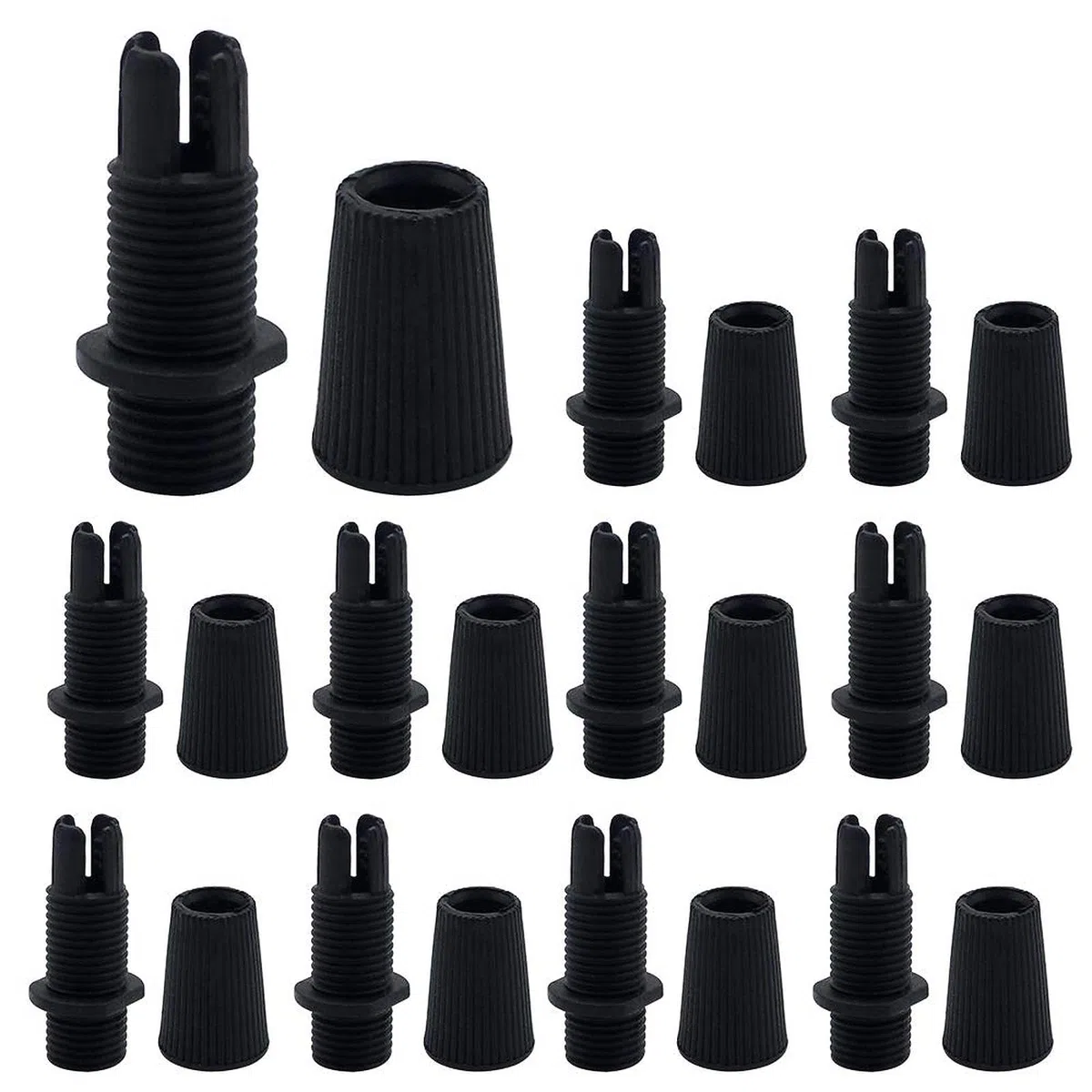 20pcs M10 connettori fermacavo a sospensione in plastica nera fermacavo in plastica fermacavo con filettatura Morsetti regolabili Clip per cavi Illuminazione a soffitto