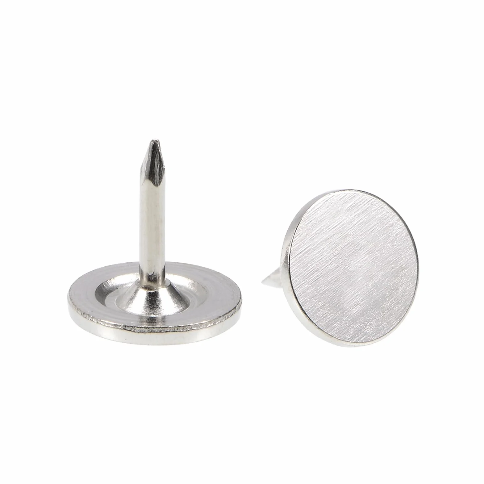 QUARKZMAN 30Pz Chiodi per Tappezzeria, Testa Piatta 9,5mm x 10mm, Puntine da Disegno Chiodi Decorativi per Lavagna Sughero Mobili, Puntine per Mobili, Divani, Testate, Argento