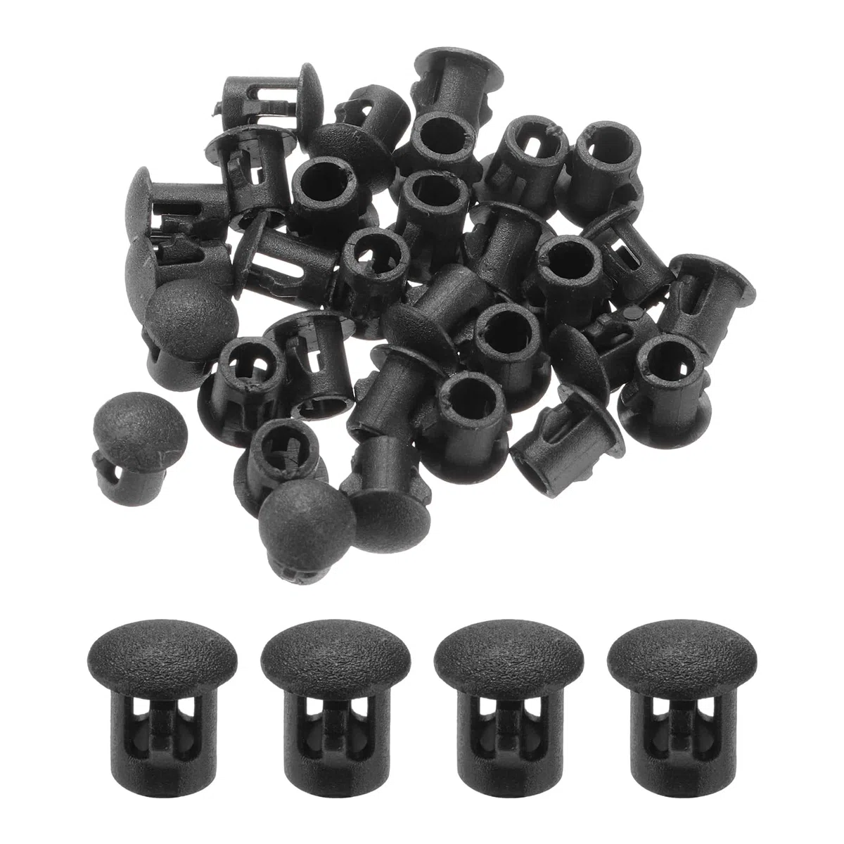 QUARKZMAN 64pz Tappi Copriforo Nero, 7mm(1/4") Tappi Fori in Plastica Pannello Coprivite Copertura Cappucci Terminali per Tubi di Bloccaggio Mobili Armadi