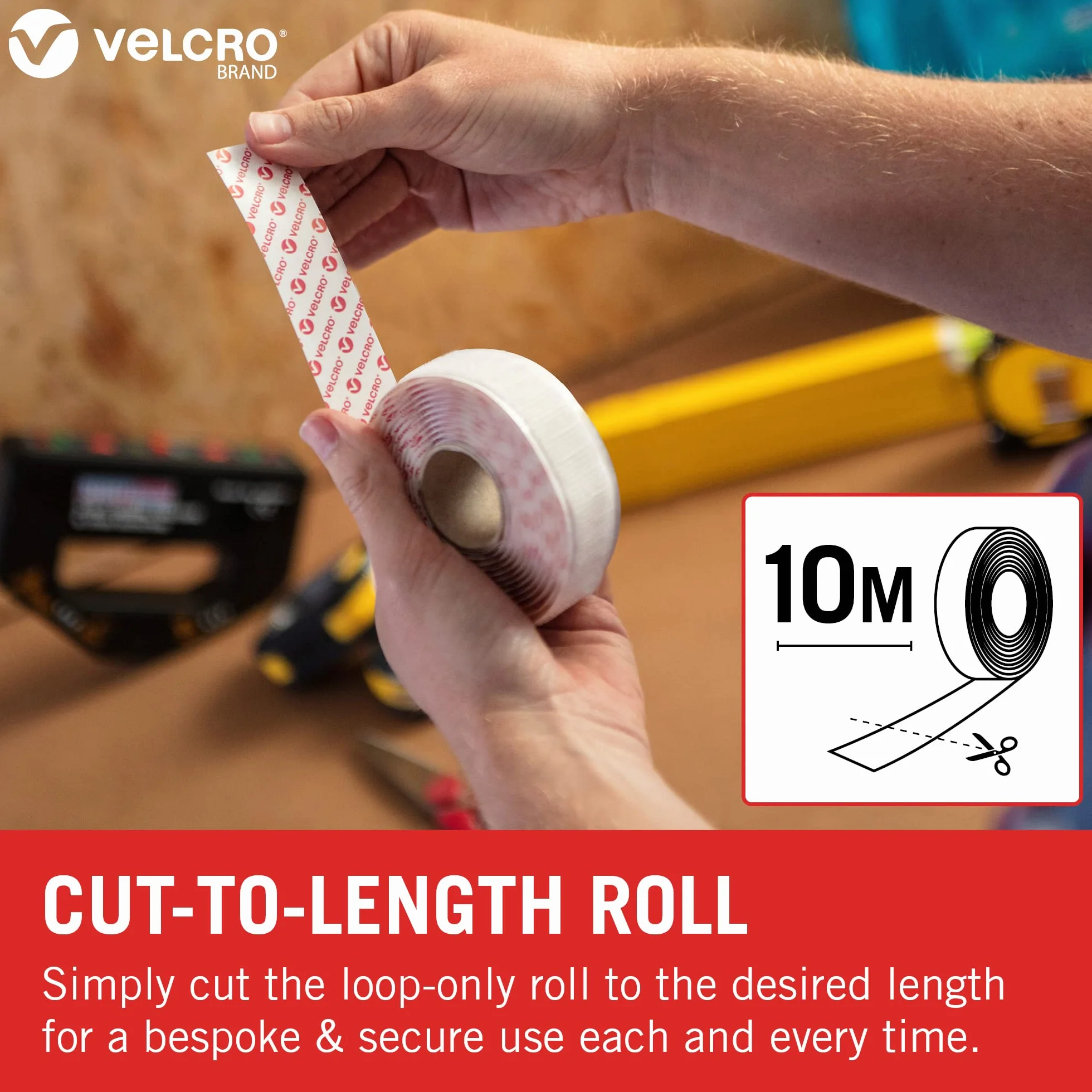 VELCRO Brand Nastro femmina adesivo 20mm x 10m Bianco