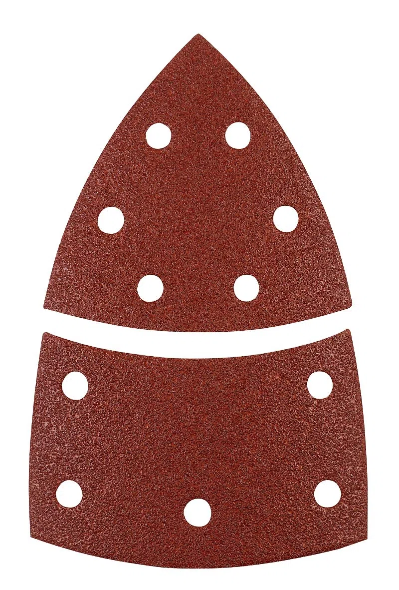 KWB 4961-12 Triangoli di levigatura QUICK-STICK, legno & metallo, autoadesivi, 100 x 62, 93 mm, per levigatrici triangolari Bosch PSM 160 A, PRIO, VENTARO, Skil Octo 7208