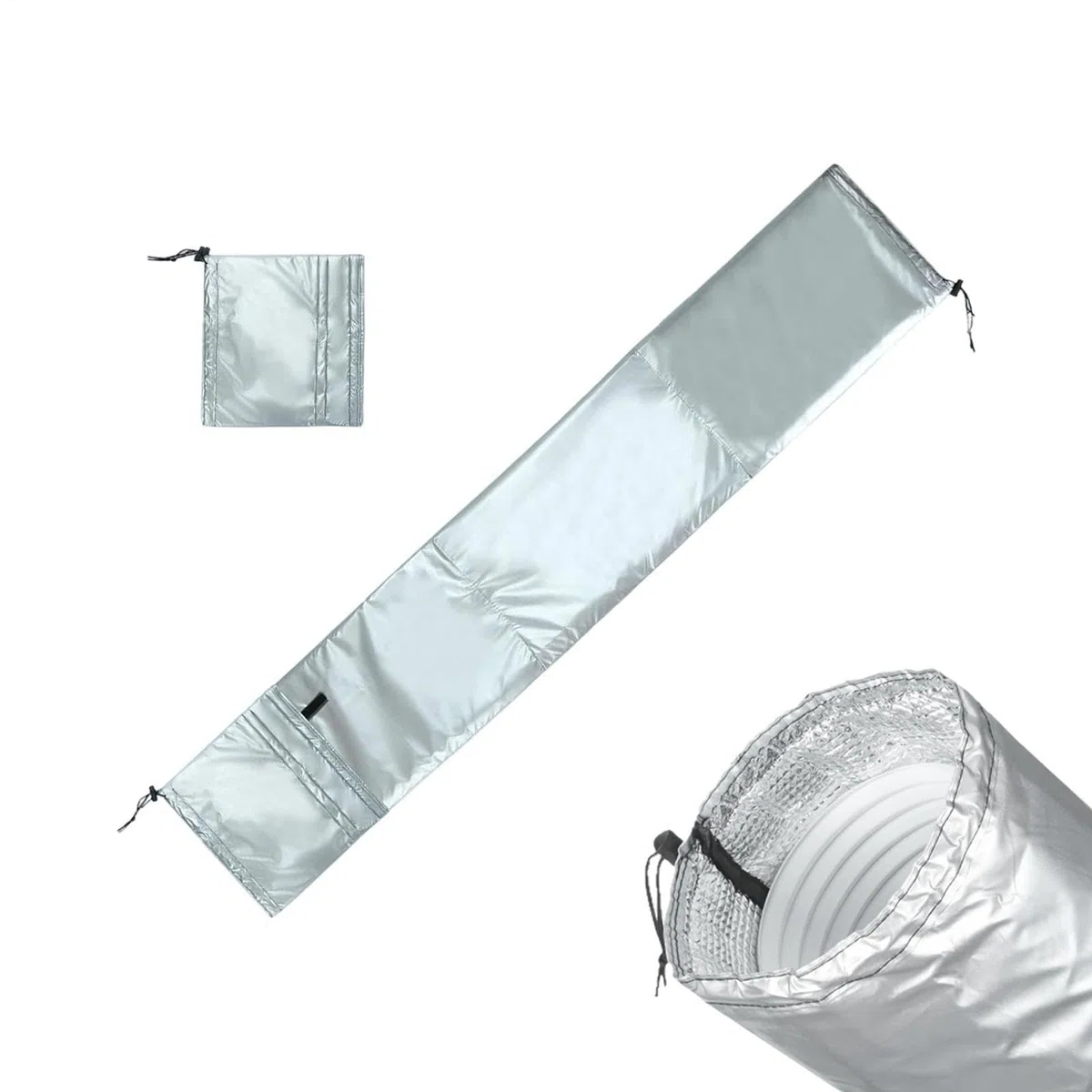 Copri Tubo Condizionatore Portatile, 2 pezzi Isolante Tubi Condizionatore Esterno, Copertura Isolata per Tubi di Scarico AC per Tubis di Scarico da 5 e 5,9 Pollici