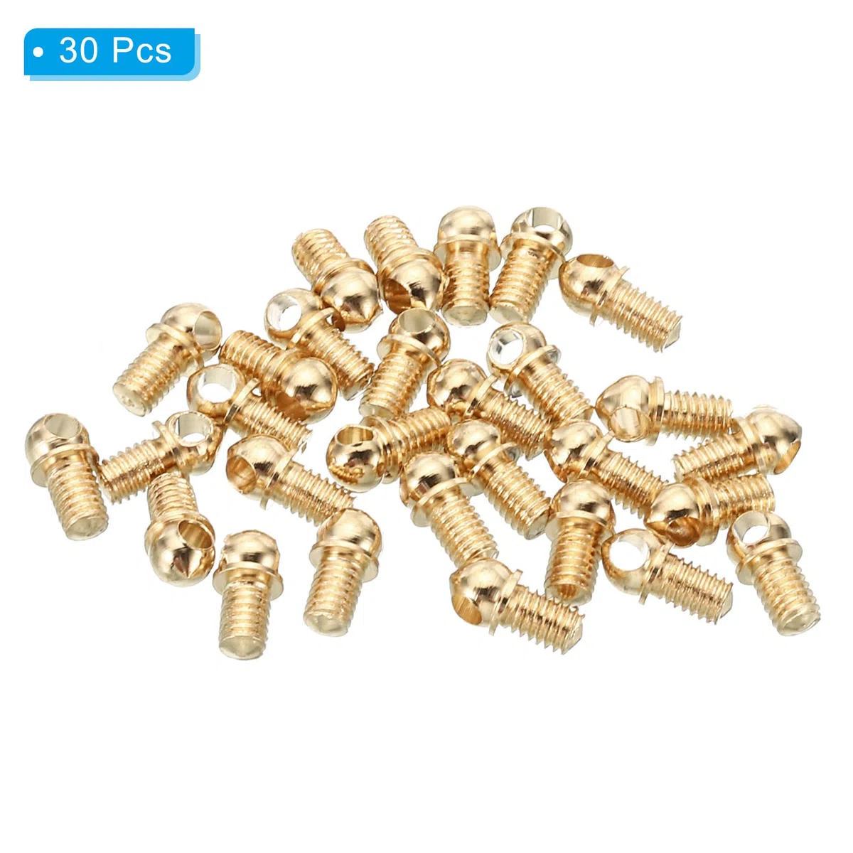 PATIKIL M3x0.5 Viti Occhiello 30pz Foro Bulloni Gancio Ring Apparecchio Decorativo per Candele Ciondolo Lampada Lampadario Fai Da Te Progetto Tono Oro