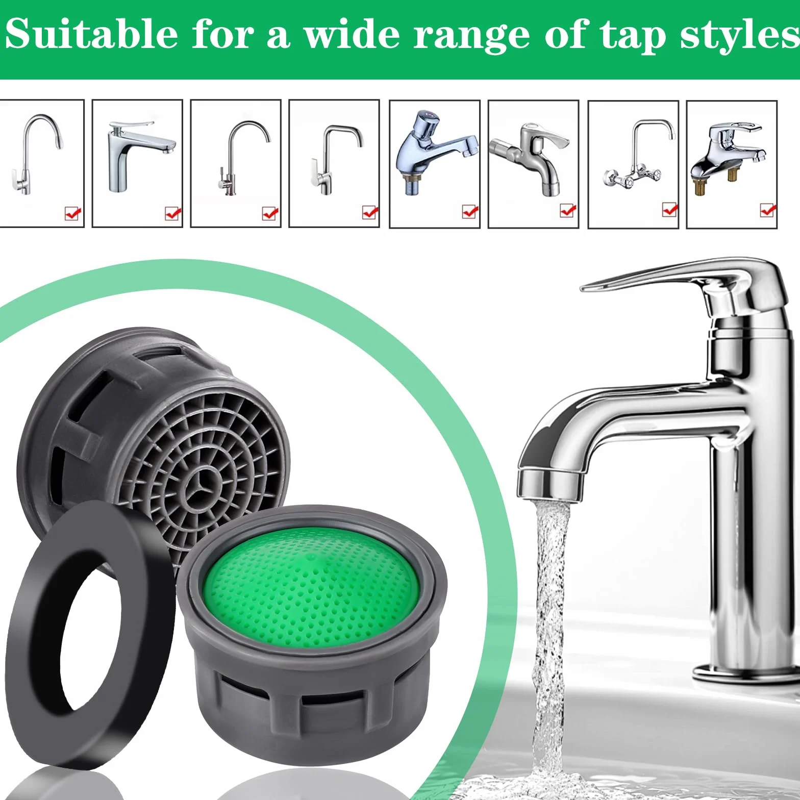 Set di 20 Aeratori per Rubinetto Cucina - Rompigetto e Filtri per Acqua Lavandino