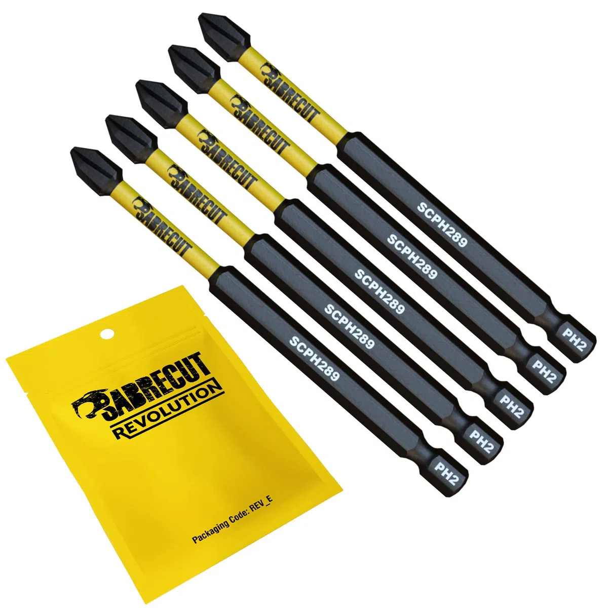 5 x SabreCut SCPH289_5 89 mm PH2 Set di punte per cacciavite a impatto magnetico Phillips Heavy Duty compatibile con Dewalt Milwaukee Bosch Makita e altro