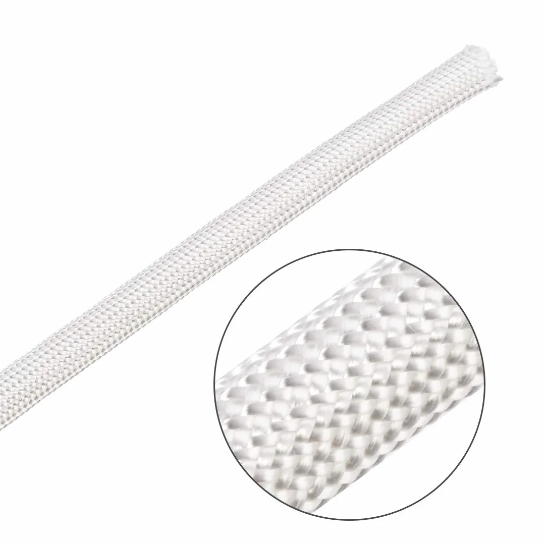 PATIKIL 9.8Ft-5mm Isolamento Treccia Manica, Alta TEMP Fibra Vetro Manica per Filo Protezione Bianco