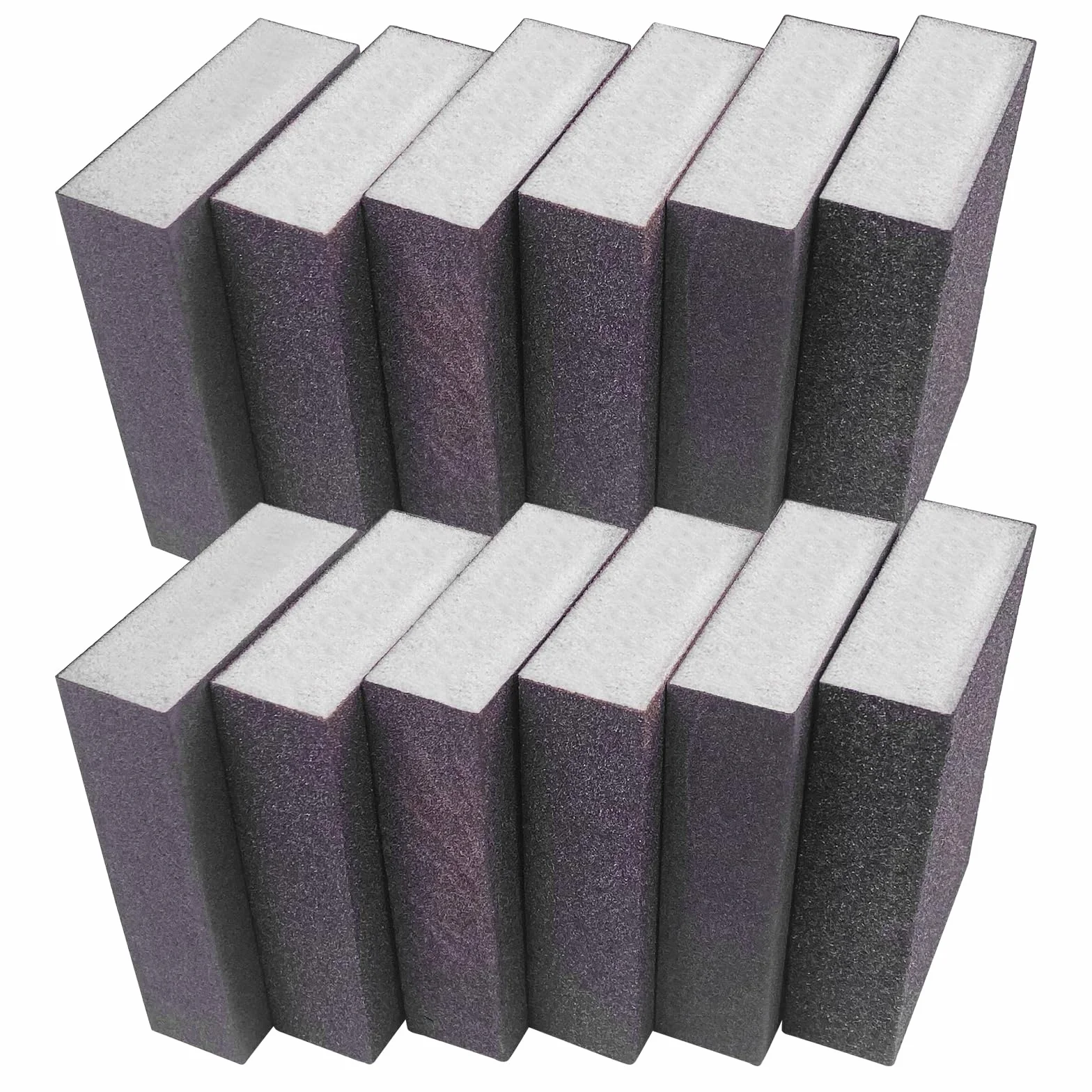 Brevanza Quattro Lati Spugna Abrasiva, Accessorio Manuale Spugne Carta Vetrata per Levigatura Pavimenti e Plastica, Spugnette Abrasive Blocco Fine Metalli, Set di Blocchi Abrasivi per Legno Cucina