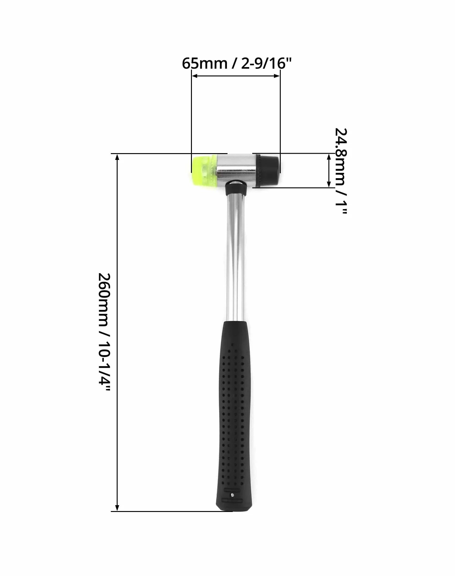 QWORK Martello Gomma, 25mm Piccolo Nylon Martello Con 2 Testine Di Ricambio Con Impugnatura In Gomma Antiscivolo Per Gioielli Strumenti Artigianali Fai Da Te Artigianato In Pelle