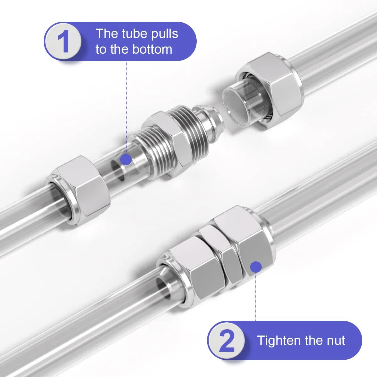Bwintech 5 pezzi da 6 mm a 8 mm di raccordi riduttori pneumatici diritti con attacco a TUBO (KPG6-8)
