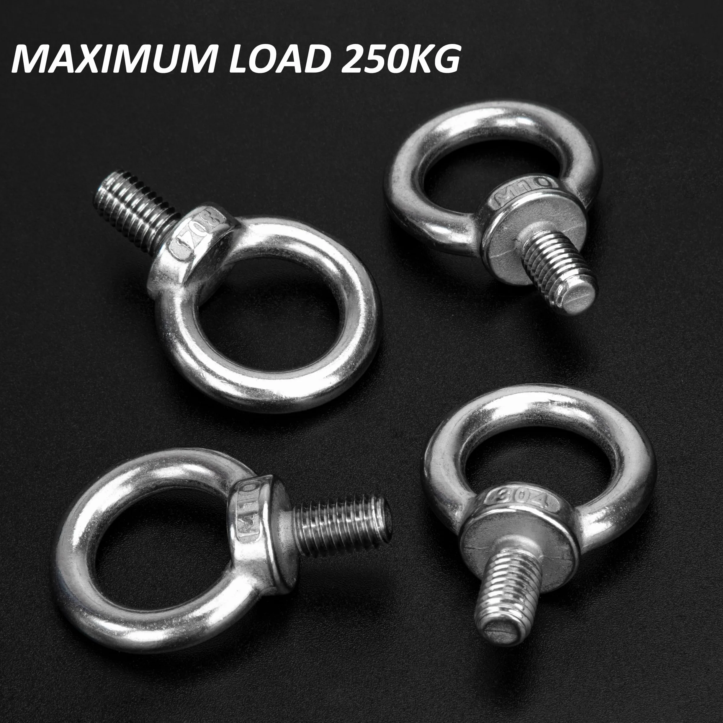 Bulloni ad Occhiello M10 Golfari Bullone per Sollevamento Vite ad Anello in Acciaio Inossidabile 304 4 Pezzi