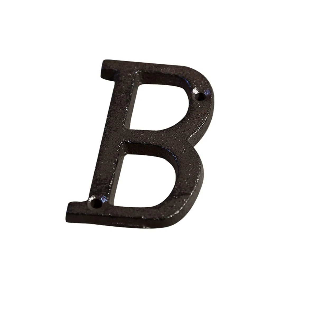 3D Cast Ferro Casa Placca Numeri 0-9 Lettere A-Z Porta Nero Decorazione Parete 3 Pollici 8cm Metallo Indirizzo Segno con Viti per Esterno Interno Hotel Dormitorio Cafe Yard Via Casella Posta (B)