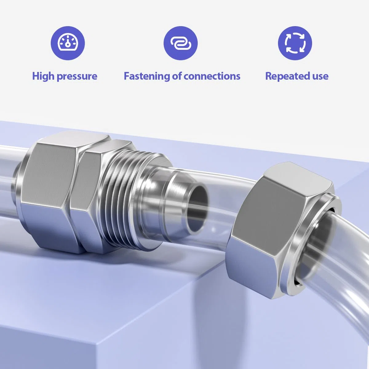 Bwintech 5 pezzi 4 mm dritto spingere per collegare tubo dado di bloccaggio raccordo pneumatico, 2 vie nichelato in ottone rapido KPU4 linea d'aria adattatore