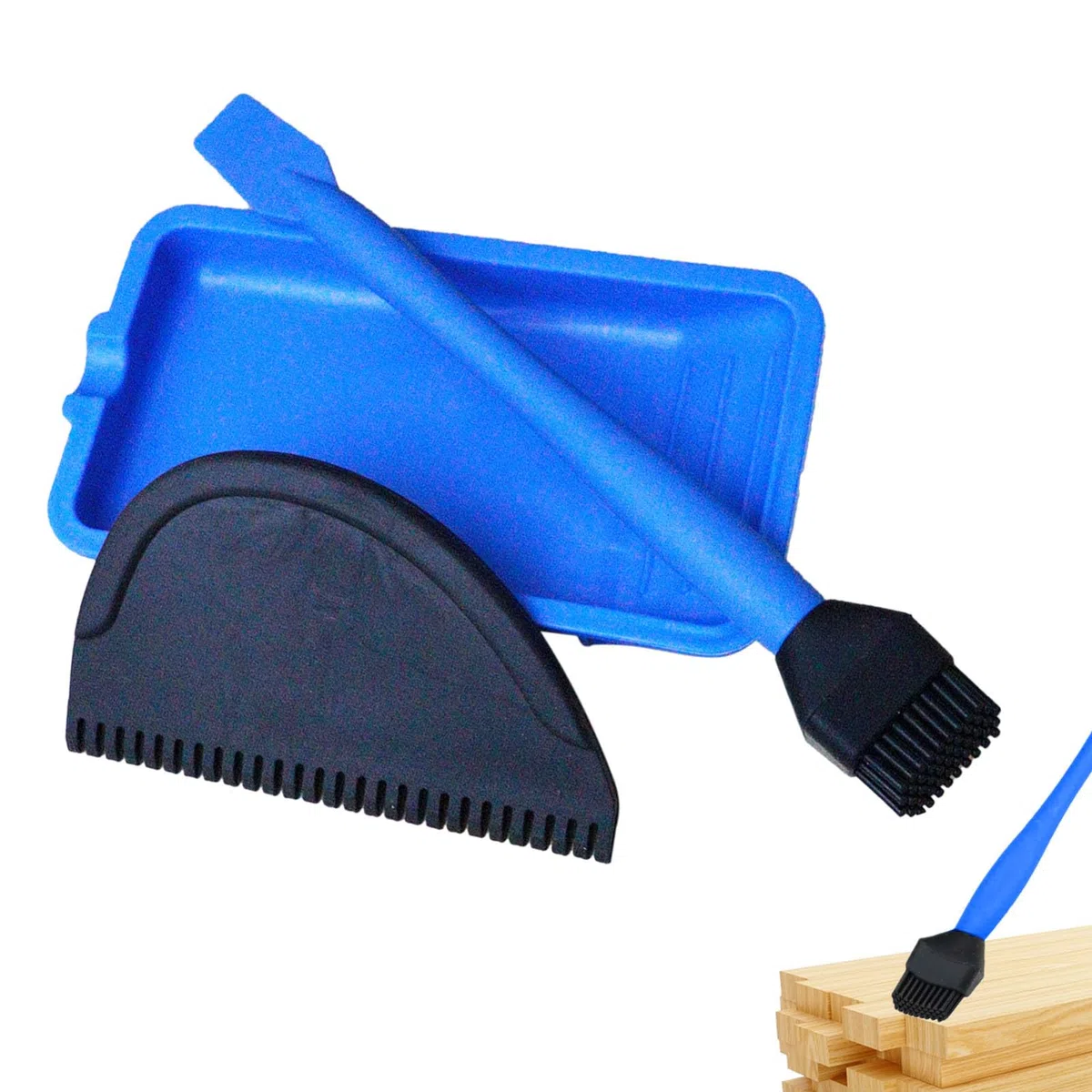 Applicatore Colla Legno - Kit Colla Silicone | Spatola Col?a Legno Con Pennello In Silicone, Vassoio E Pettine, Durevole E Resistente Alle Cadute, Per Falegnameria E Hobby Creativi