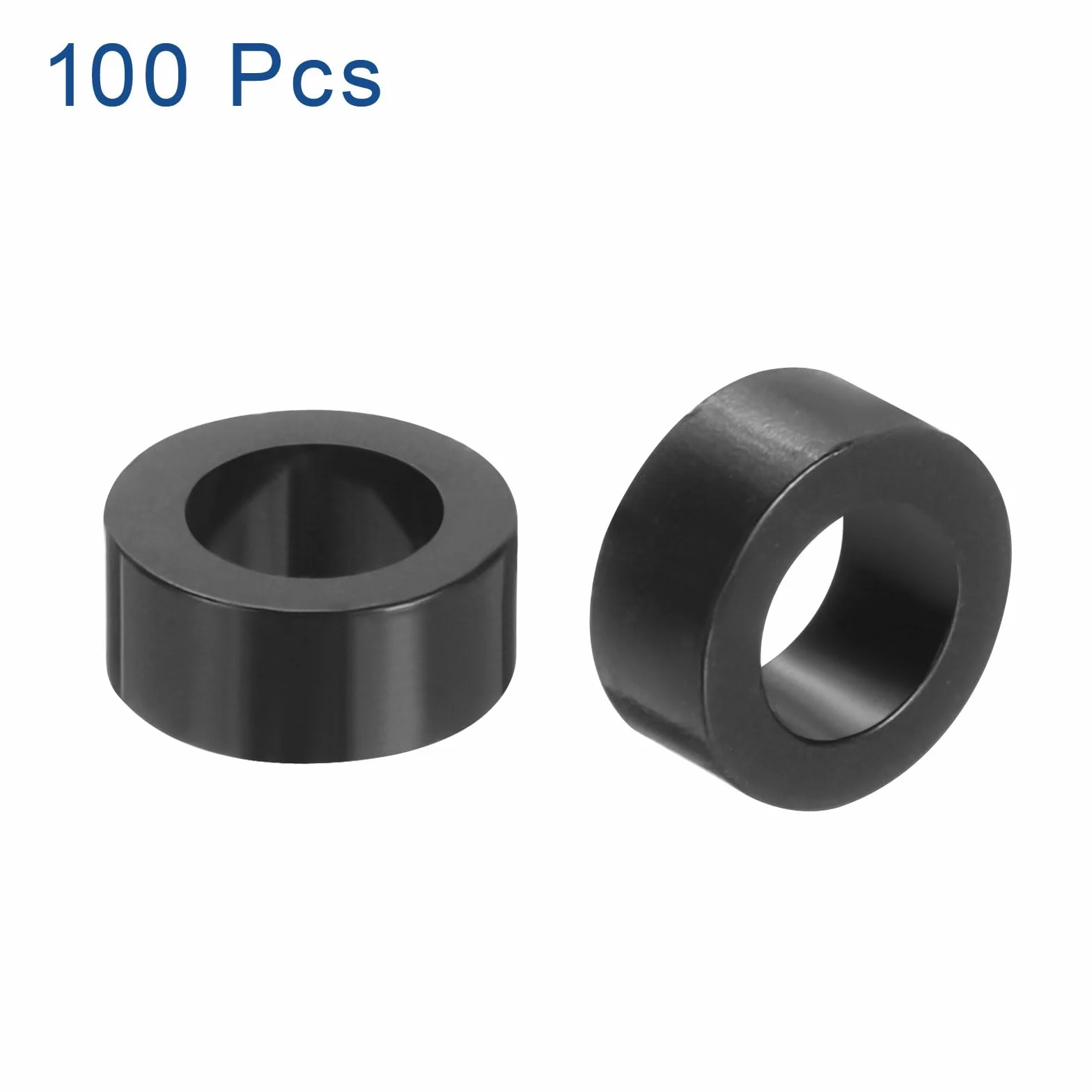 QUARKZMAN 100pz Distanziali Tondi in Nylon 4mm Id, 7mm Od, 3mm Distanziatori per Viti di Altezza Senza Filetto, Distanziatore in Plastica per Viti M4, Nero