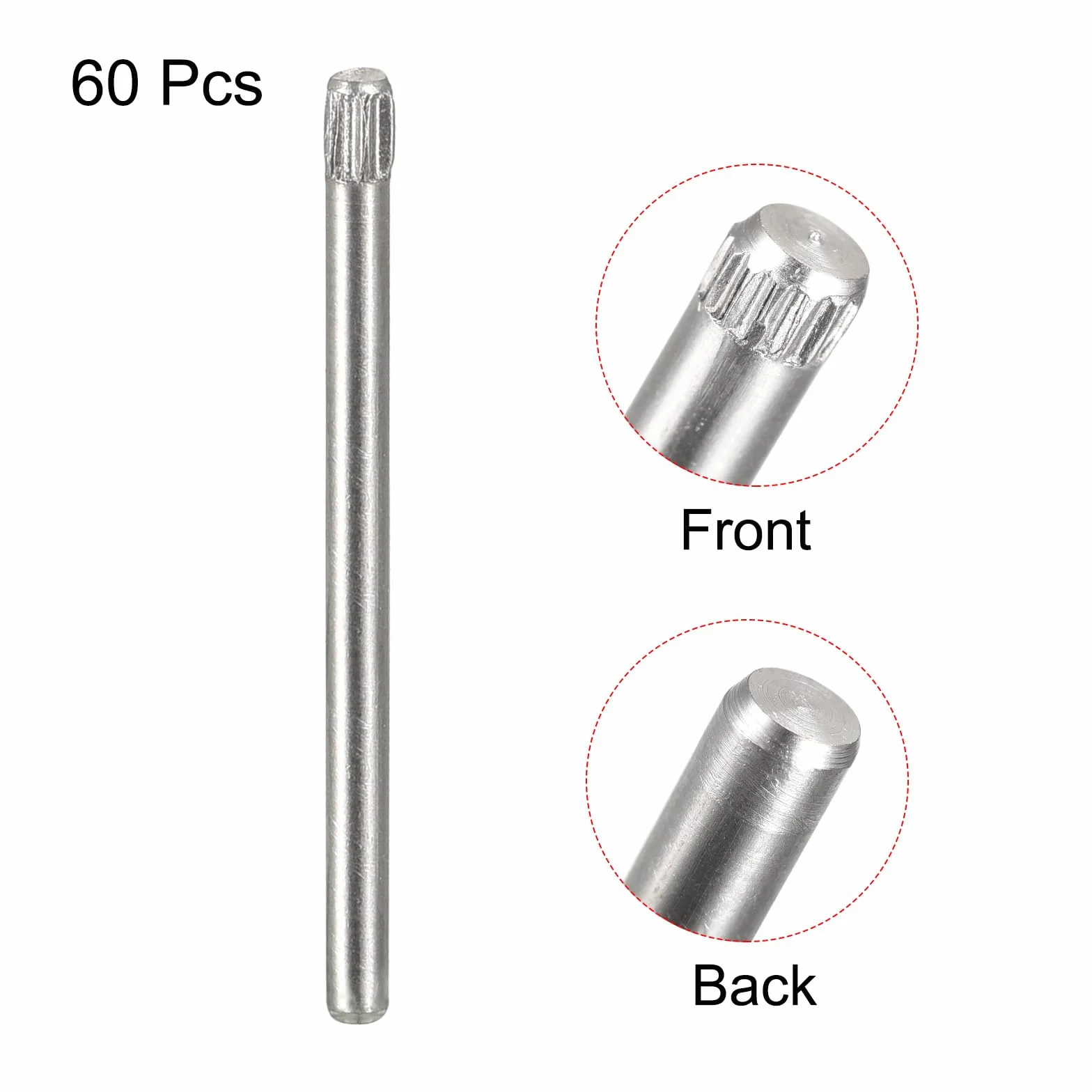 QUARKZMAN 1,6x25mm 304 Spine in Acciaio Inossidabile, 60pz Spina a Testa Scanalata con Estremità Piana, Spina Cilindrica Posizionamento Supporto Letto Scaffale Elementi Fissaggio Ripiani