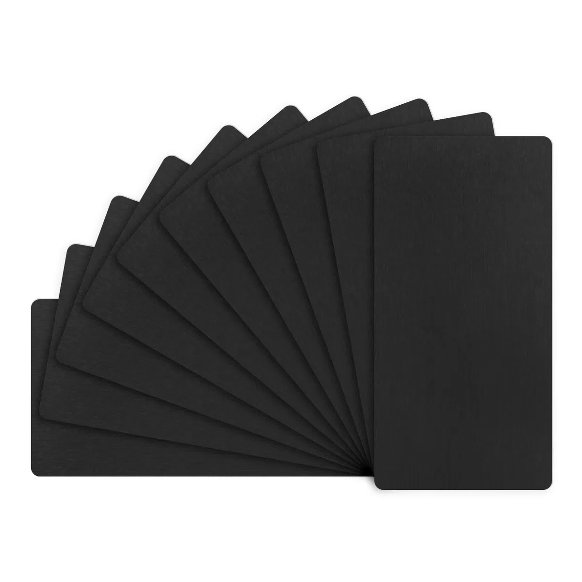 M METERXITY 10-Pack Lamiere In Alluminio Anodizzato Incise Al Laser Supporto In Metallo 4x2x0.02 Pollici Lamiere Anodizzate Vuote Per Incisione Per Stampa Laser Fai Da Te/Casa/Ufficio[Nero]