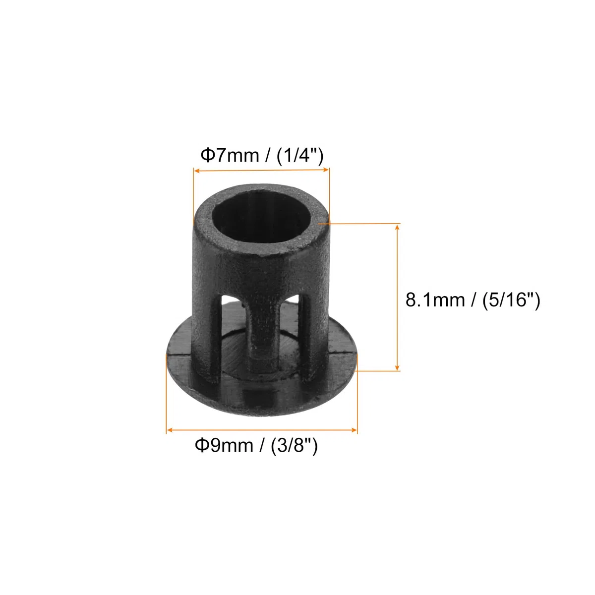 QUARKZMAN 64pz Tappi Copriforo Nero, 7mm(1/4") Tappi Fori in Plastica Pannello Coprivite Copertura Cappucci Terminali per Tubi di Bloccaggio Mobili Armadi