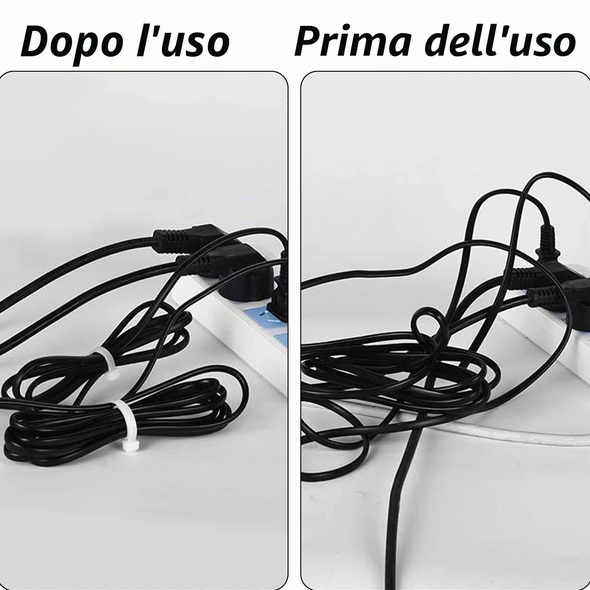 QIMEI-SHOP 500 Pezzi Fascette Plastica Bianche 200 mm x 2,5 mm Fascette Elettricista Lunghe Cavi Nylon per Cablaggio Cable Management Giardinaggio