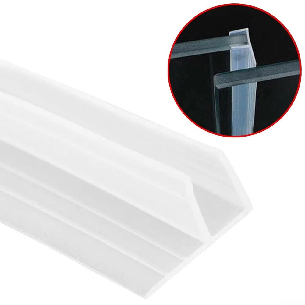 SPORTARC Striscia di tenuta per porta della doccia per vetro da 6 mm, 2 m a forma di F, perfetta guarnizione trasparente per schermo della doccia, ricambio per spessore del vetro 6 mm