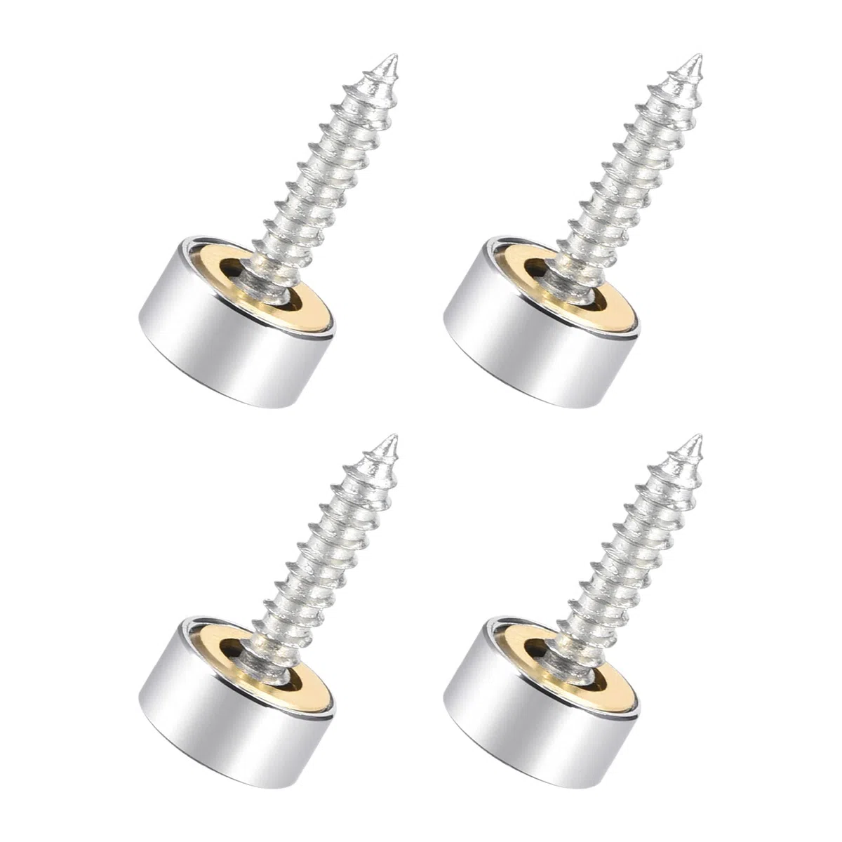 QUARKZMAN 10mm Specchio Viti x 4pz Lucido Acciaio Inox Decorativo Cappucci Cover Chiusure per Decorativo Specchio e Cartello Pubblicità Hardware, [Argento]