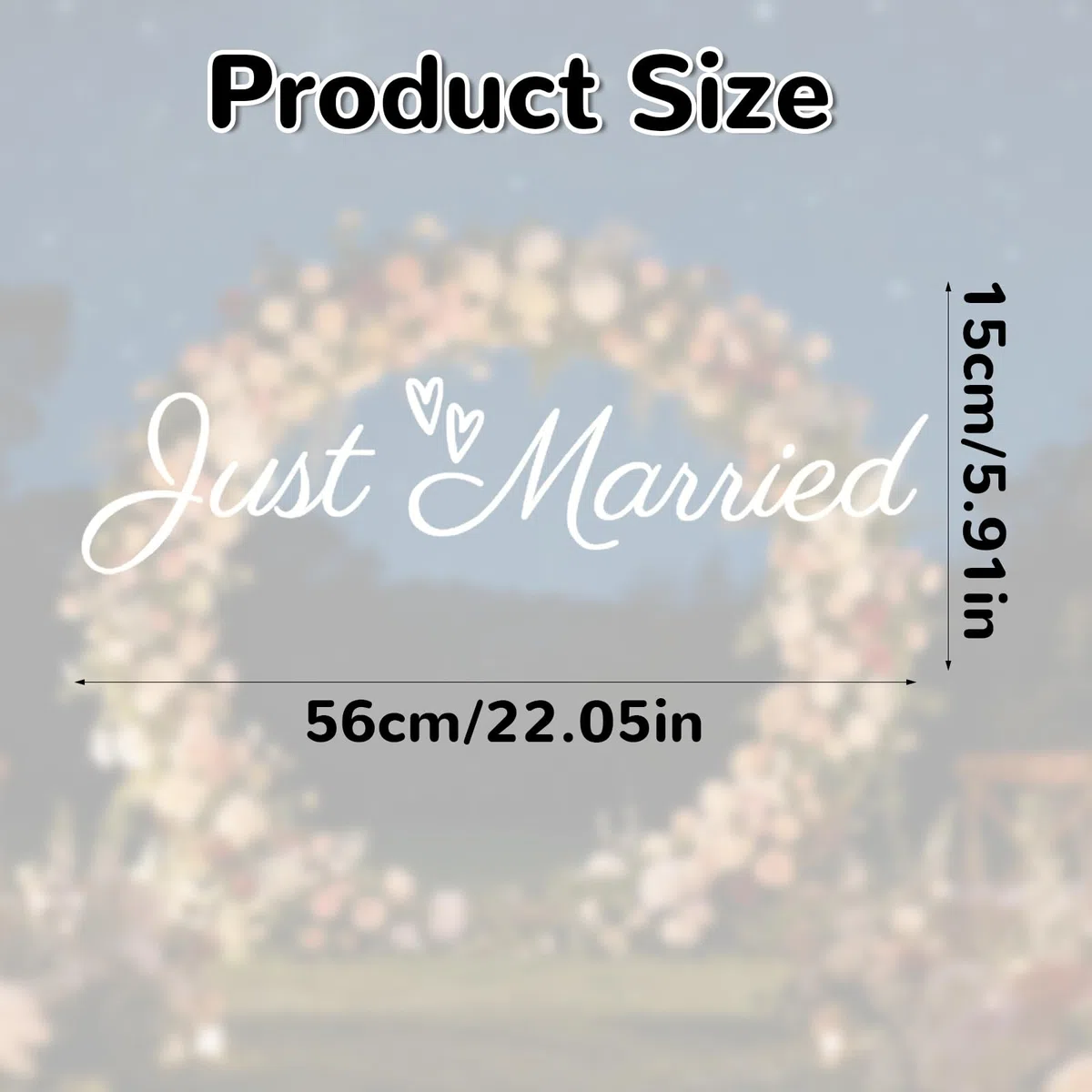 Just Married Adesivo Auto, Vinyl PVC Bianco Adesivo Paraurti Matrimonio Eleganti Decorazioni Auto Matrimonio per Veicolo Sposa & Sposo
