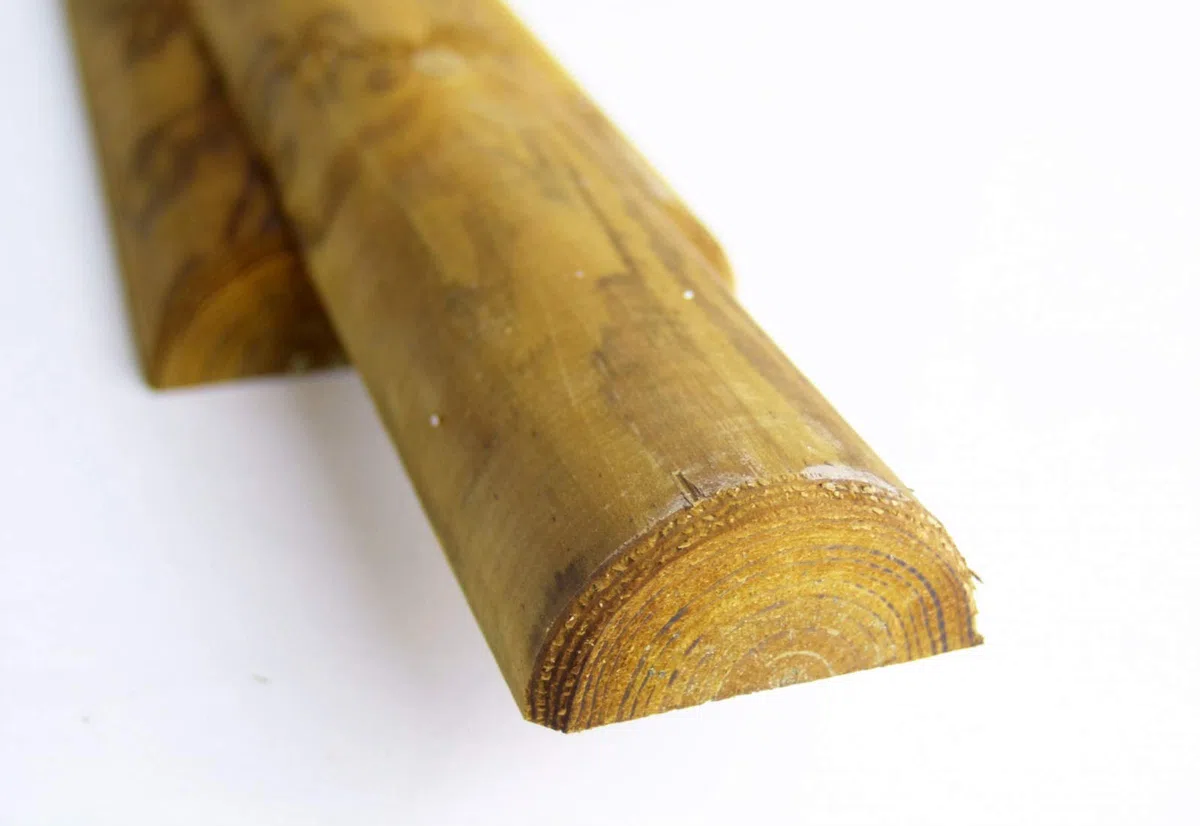 nextradeitalia 1 PZ Mezzi Pali in Legno CM 8 Lunghezza CM 300 H per Recinzione trattati impregnati per staccionata/steccato Mezzo Palo Tondo