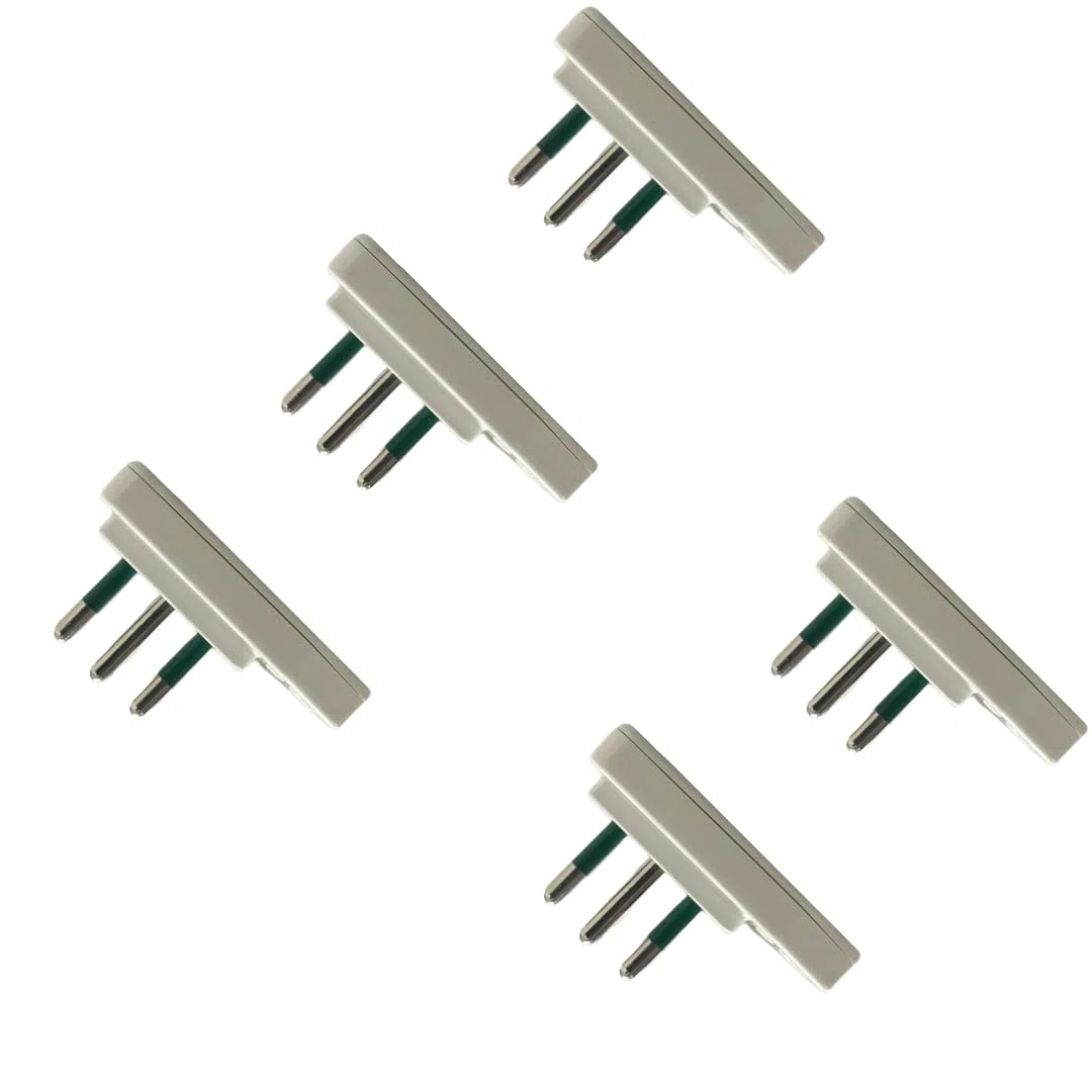 gloca Set 5 Spine Piatte Salvaspazio 10A Colore Bianco Standard Italiano 250V