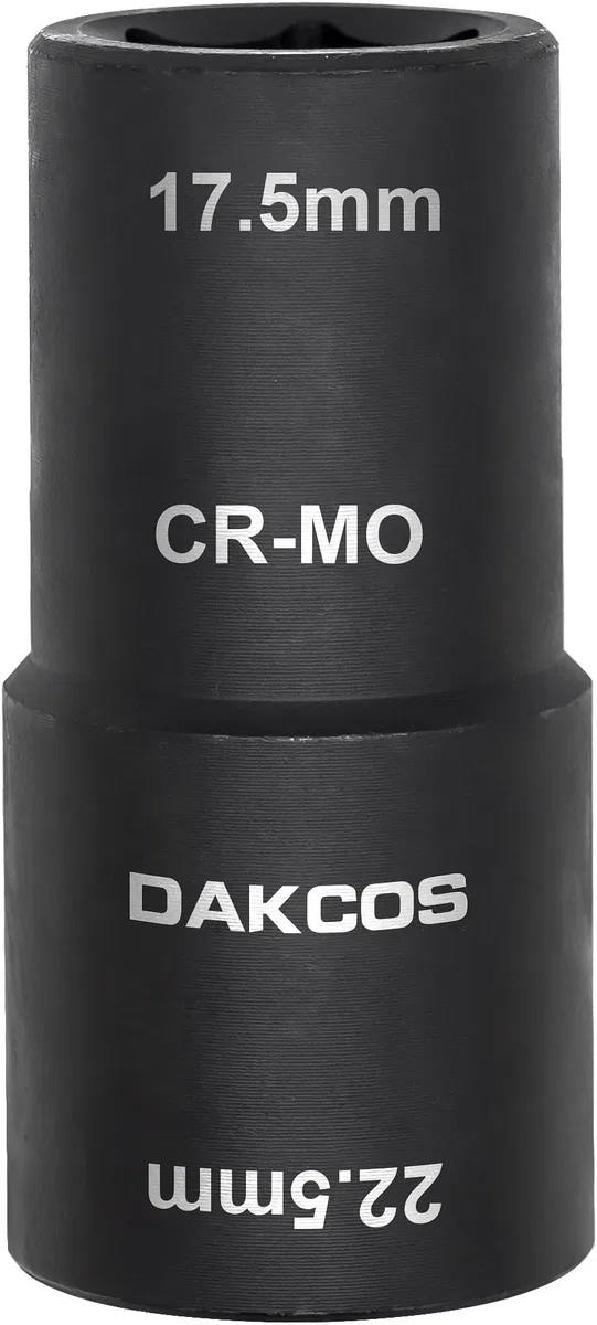 DAKCOS Chiave a bussola per dadi da 17,5 x 22,5 mm, per dadi ford, CR-MO, 1/2" per cerchioni in alluminio speciali per cambio ruota