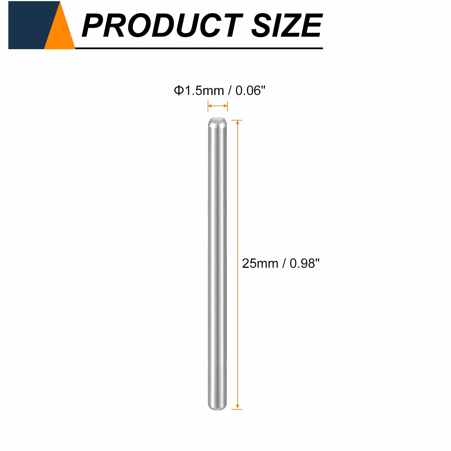 QUARKZMAN 50 Pezzi Spinotti M1.5 (1.5mm) X 25mm 304 Acciaio Inossidabile Supporto Mensola Cilindrico Perno Asta Elementi Di Fissaggio Per Dispositivi Metallici, Argento
