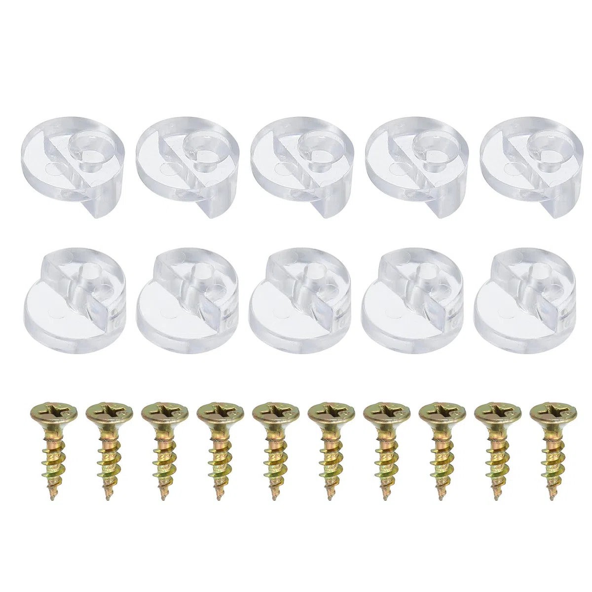 PATIKIL Clip di Fissaggio per Vetro, 20pz Clip per Vetro Armadio Clip Porta Specchio con Viti per Fissare Porte Vetro Armadi 3-4 mm, Trasparente