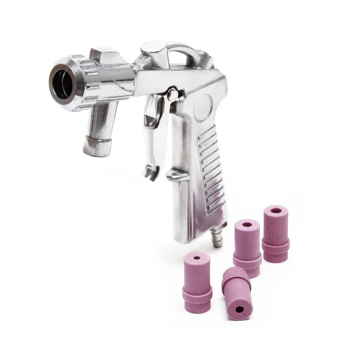 Wiltec Pistola sabbiatrice con 4 ugelli 4/5/6/7mm, 2-8 bar, per sabbiatura ad aria compressa