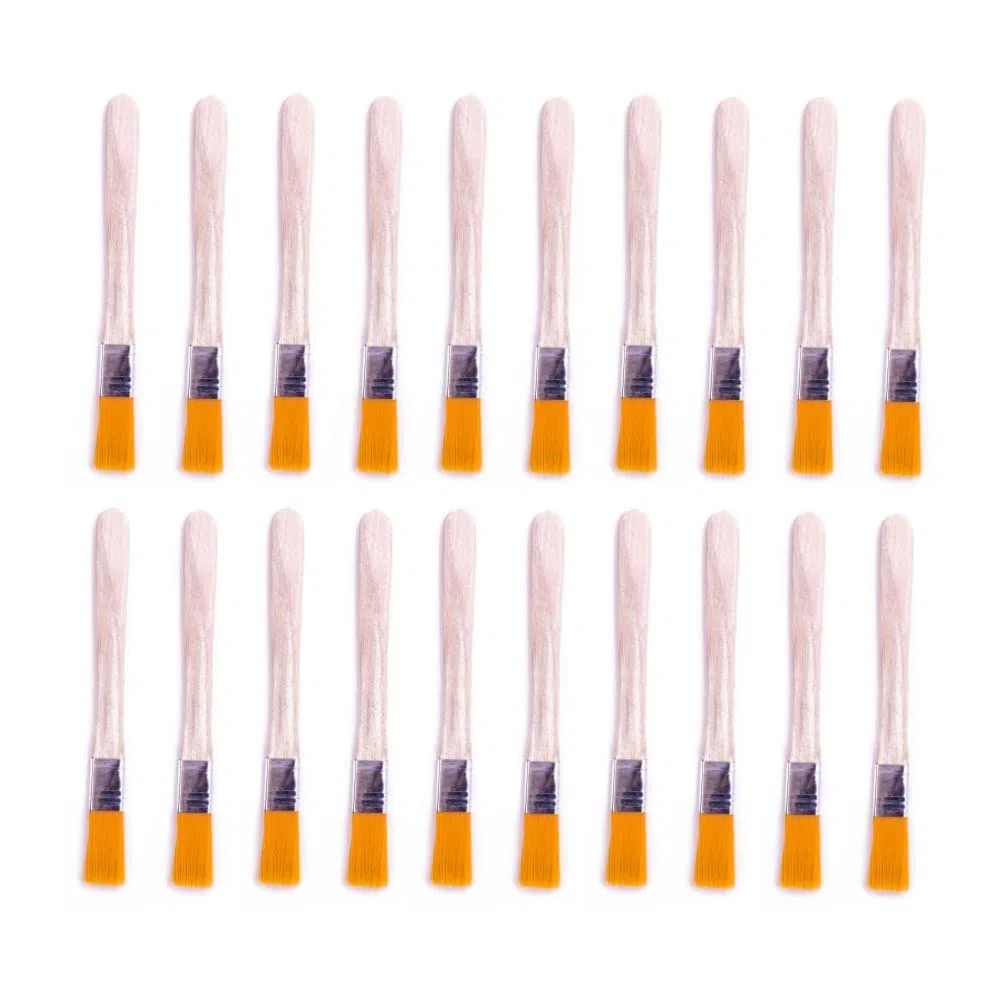 LATRAT Set di 40 pennelli da pittura, in legno, 25 mm, pennello piatto, pennello da pittura, con manico in legno, per lavori artistici, pittura, pittura da parete, vernici