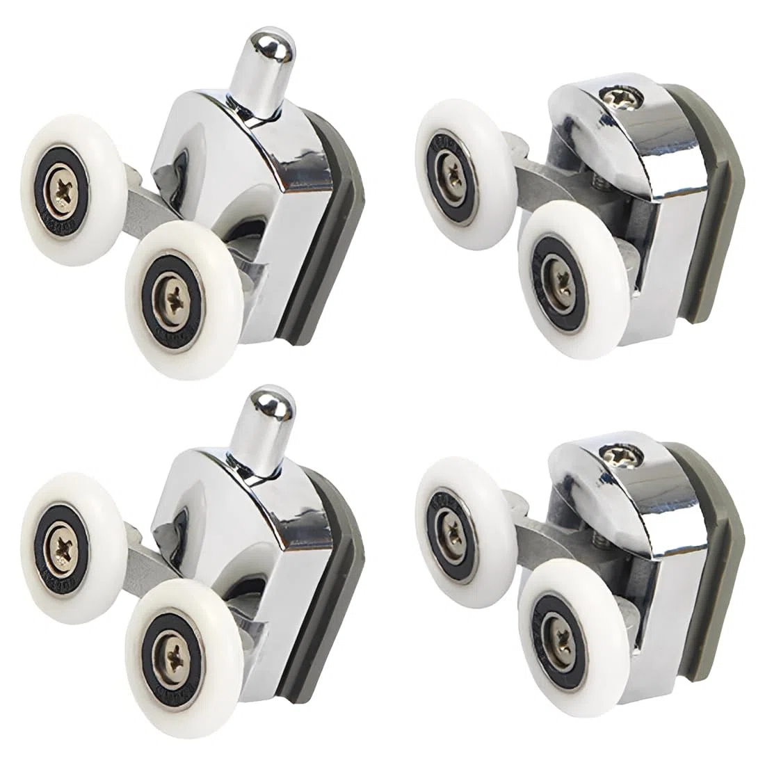 4 Set Rulli Per Porta Doccia.Rotelle Box Doccia Diametro e' 23 mm. Ruote Della Doccia per Vetro 4-6 mm.Rulli Doccia per La Porta Scorrevole Della Doccia (2 Rulli Superiori e 2 Inferiori)