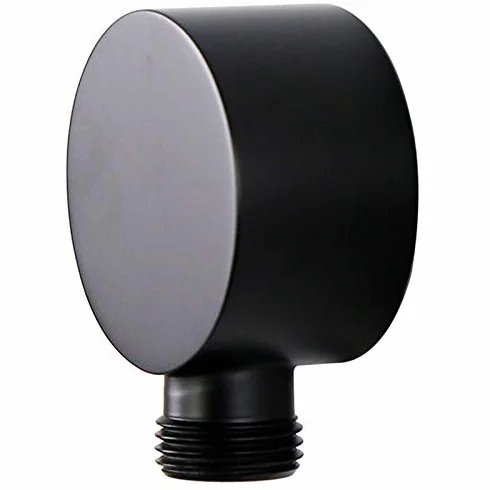 Raccordo a Gomito per Tubo Doccia, in , Rotondo, per Montaggio a Parete, Attacco G1/2", Colore Nero