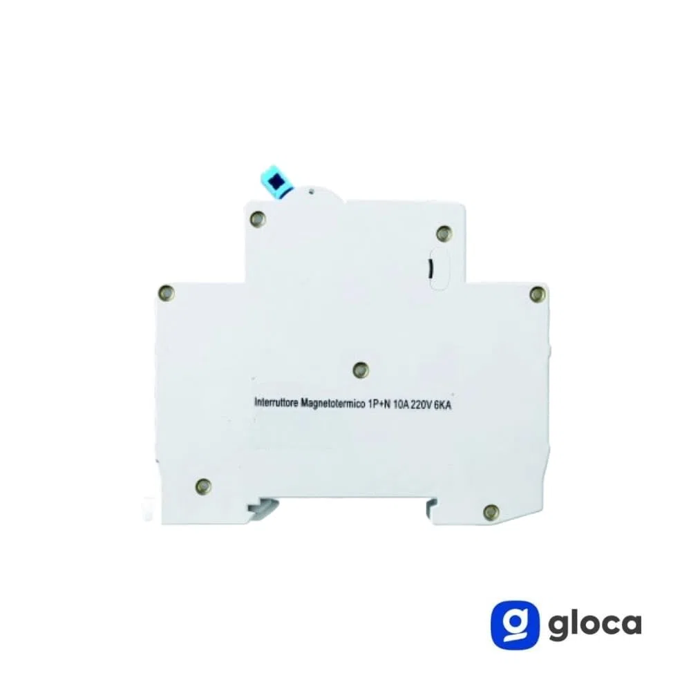 gloca Interruttore Magnetotermico Automatico 1P+N 220V 6KA 1 Modulo DIN (10 Ampere, 1)