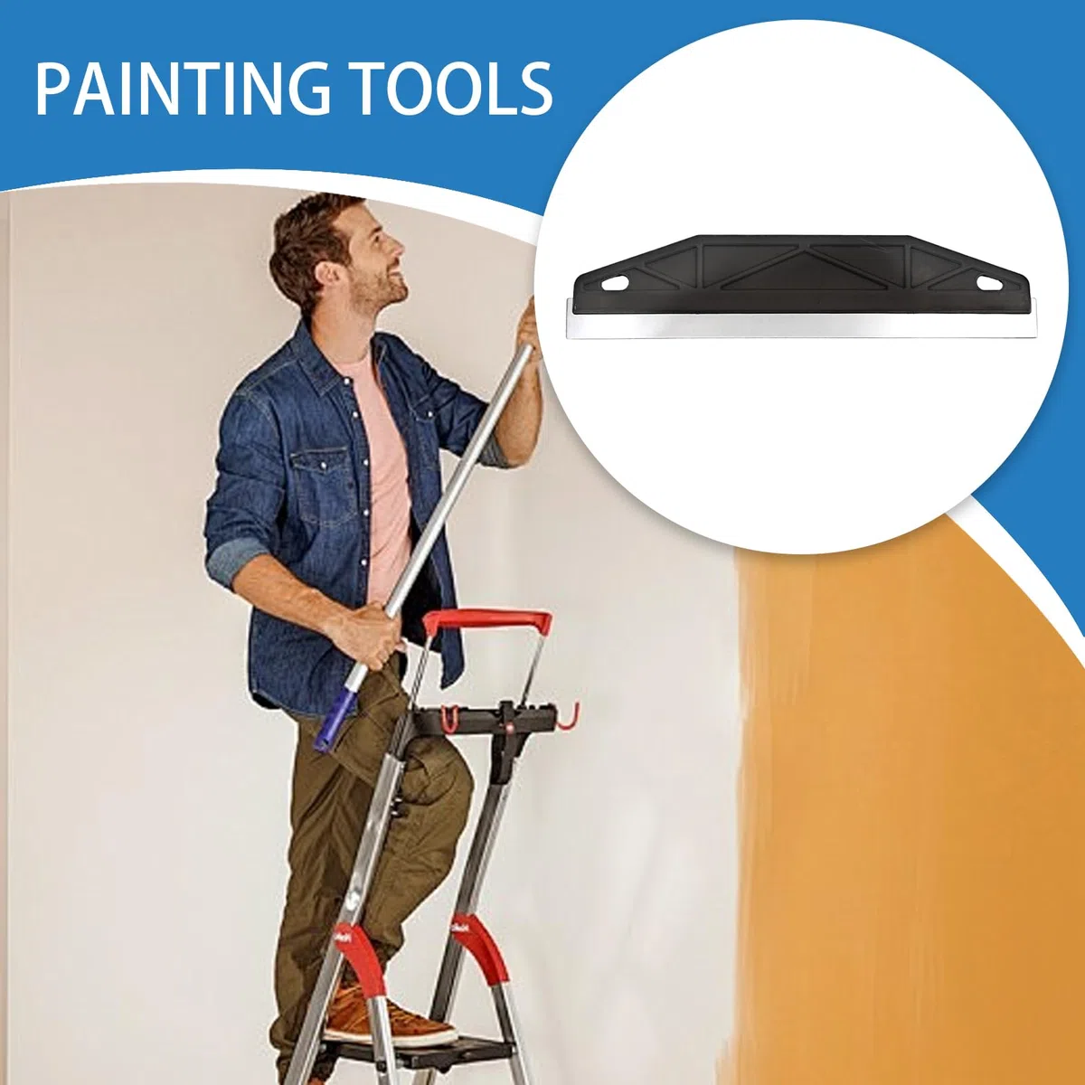 Bordo dello scudo della vernice, forniture per la pittura della casa, spazzola a rullo con manico antiscivolo, controllo preciso e costruzione robusta, strumento per imbiancare casa, auto, pavimenti