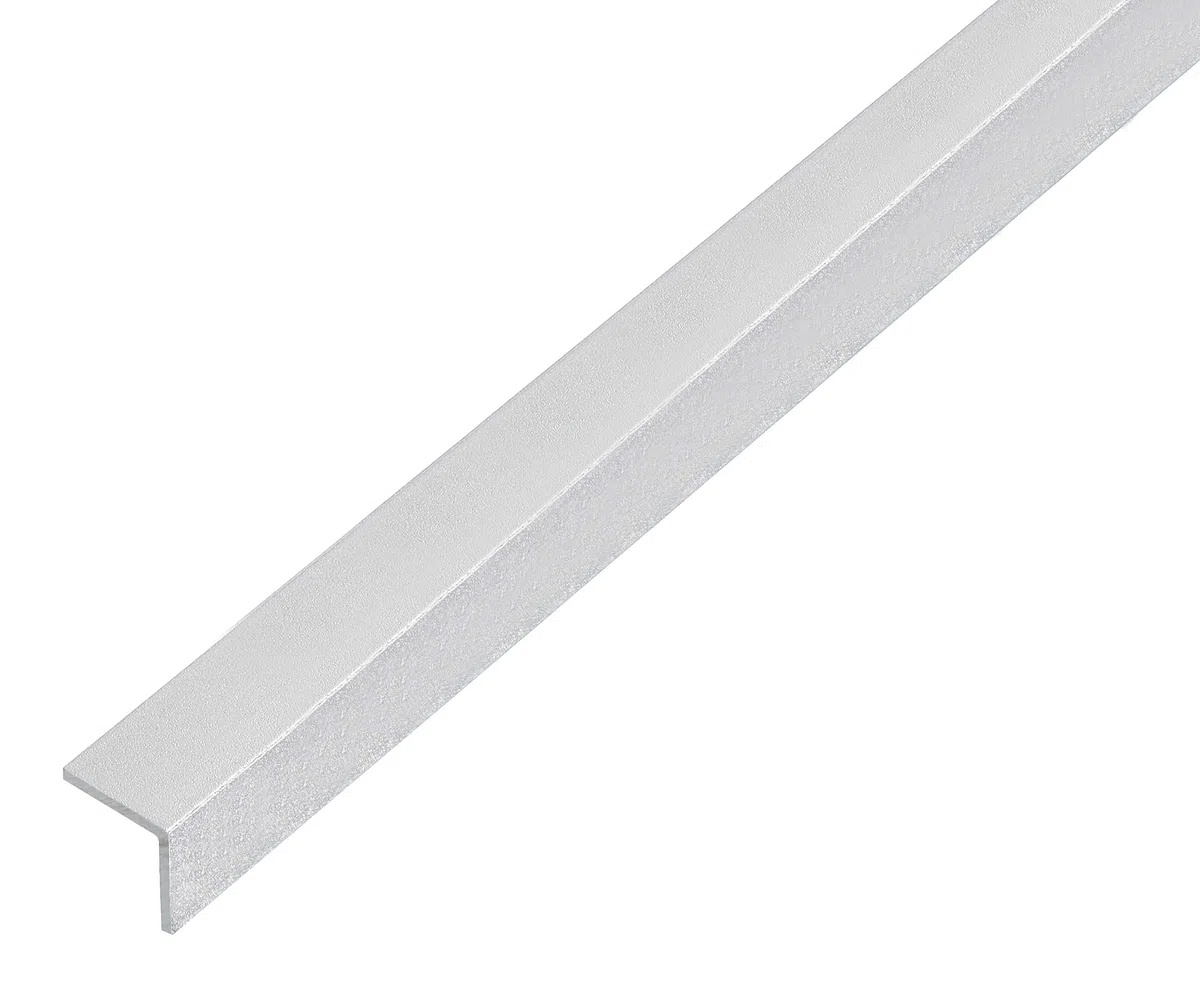 Alberts 489243 Profilo angolare, autoadesivo, alluminio, pallinatura argento, 1000 x 20 x 20 mm