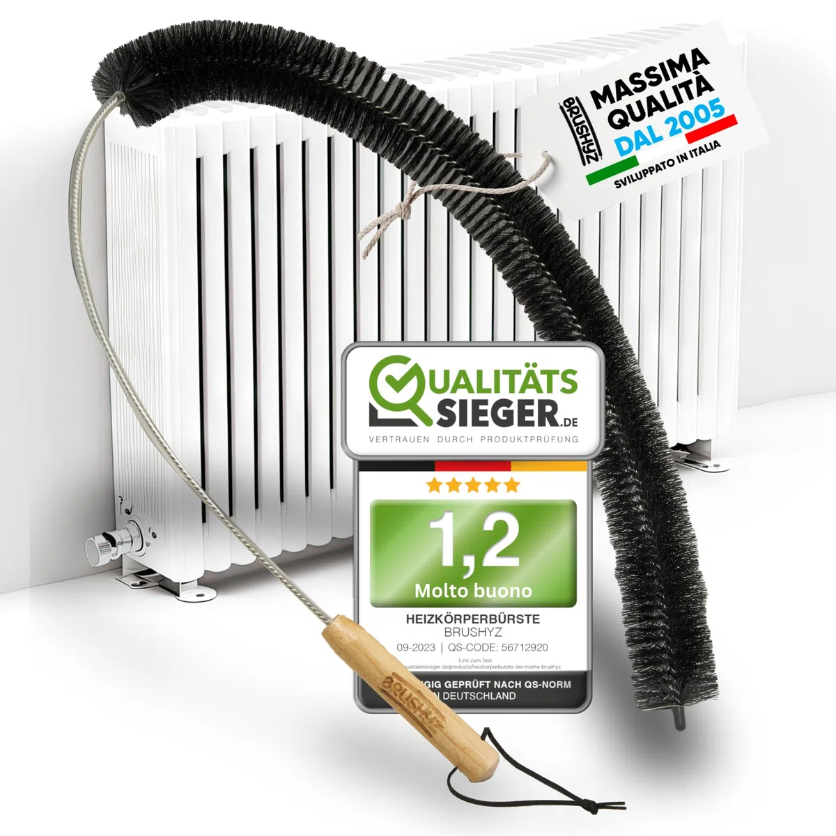 Pulisci Termosifoni Flessibile Lungo 80cm I Spazzola per Pulire Termosifoni senza Graffi I Spazzola Pulizia Caloriferi con Setole di Nylon Flessibili I Per Tutti i Radiatori