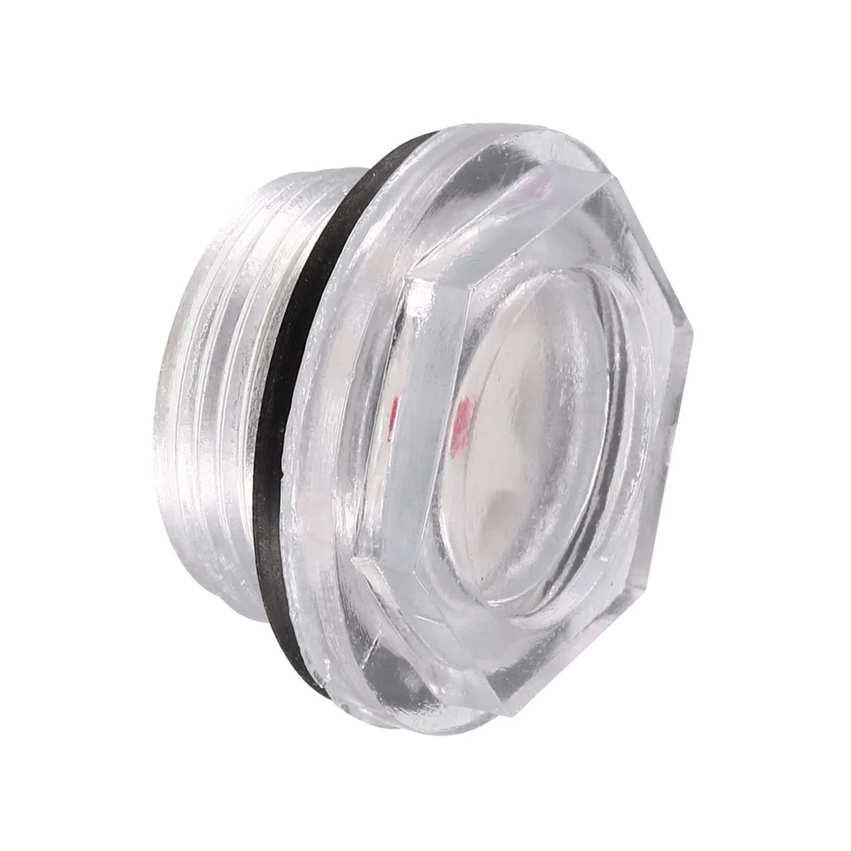 M METERXITY Plastica Olio Livello Vista Vetro con cerchio Tenuta - Aria Compressore Raccordi Controllo Pompa Olio Livello Applicazione Serbatoio (27mm Dia Chiaro Nero Bianco)